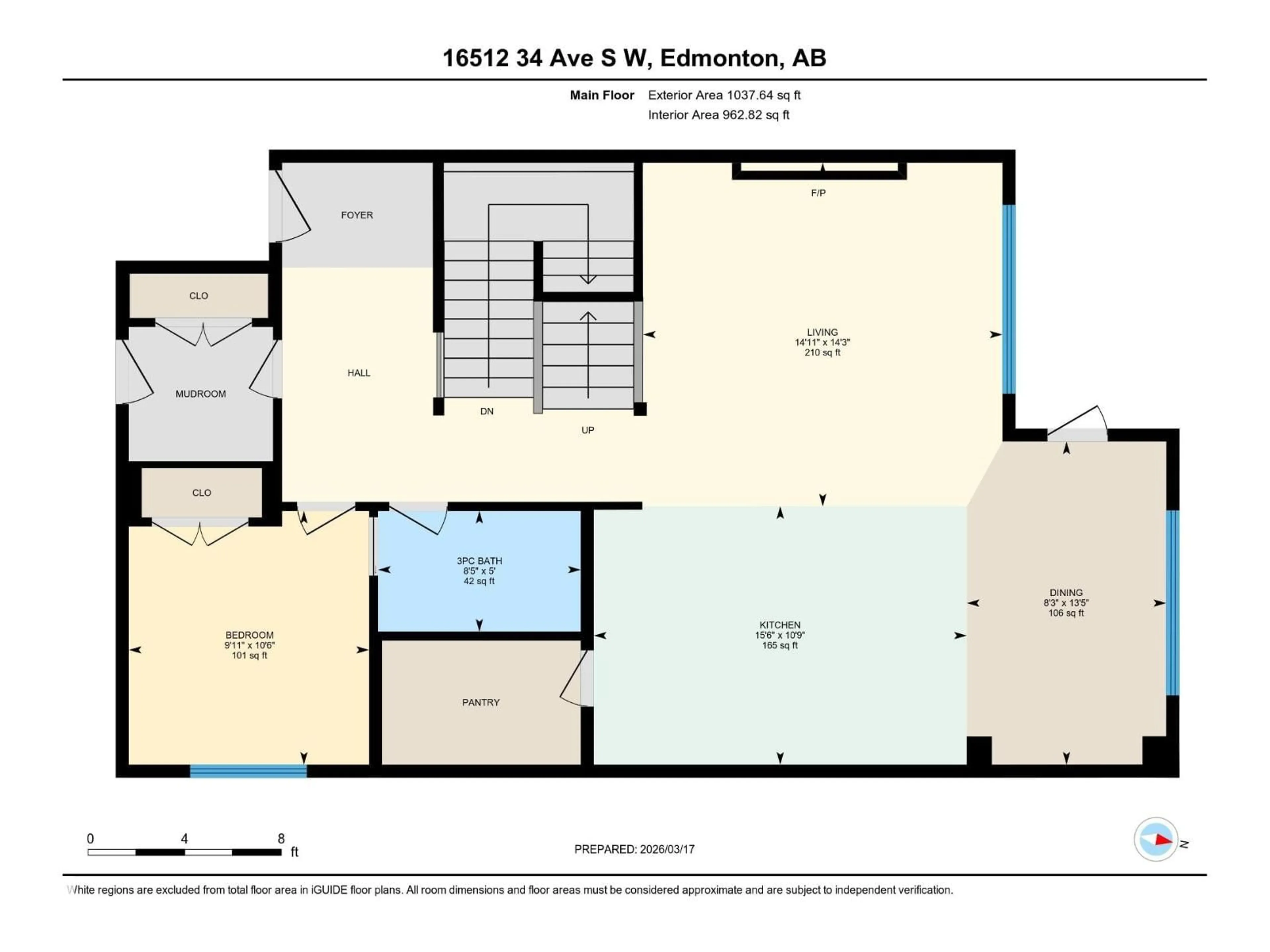 Floor plan for SW - 16512 34 AV, Edmonton Alberta T6W5M1