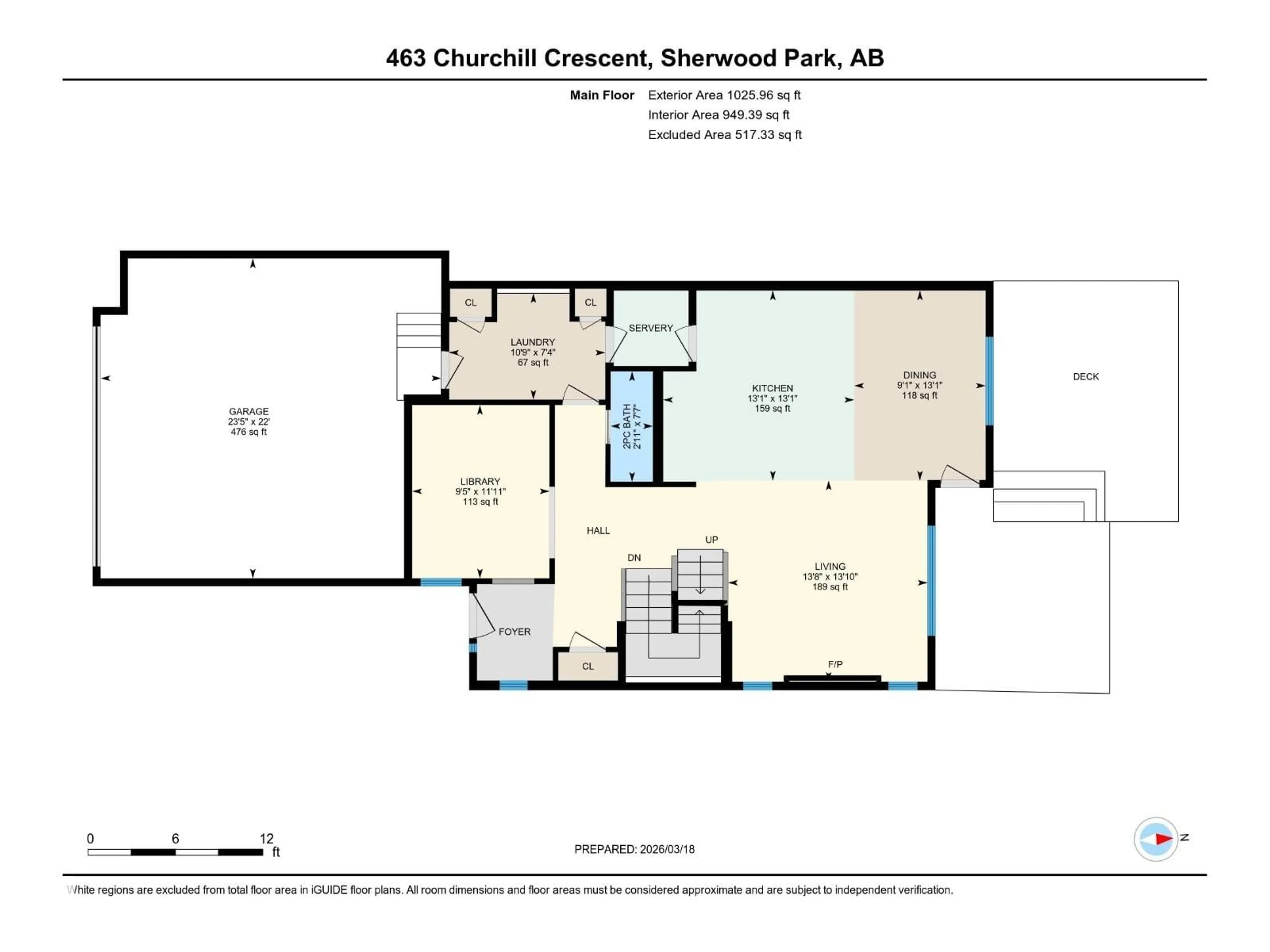 Floor plan for 463 CHURCHILL CR, Sherwood Park Alberta T8H0H3