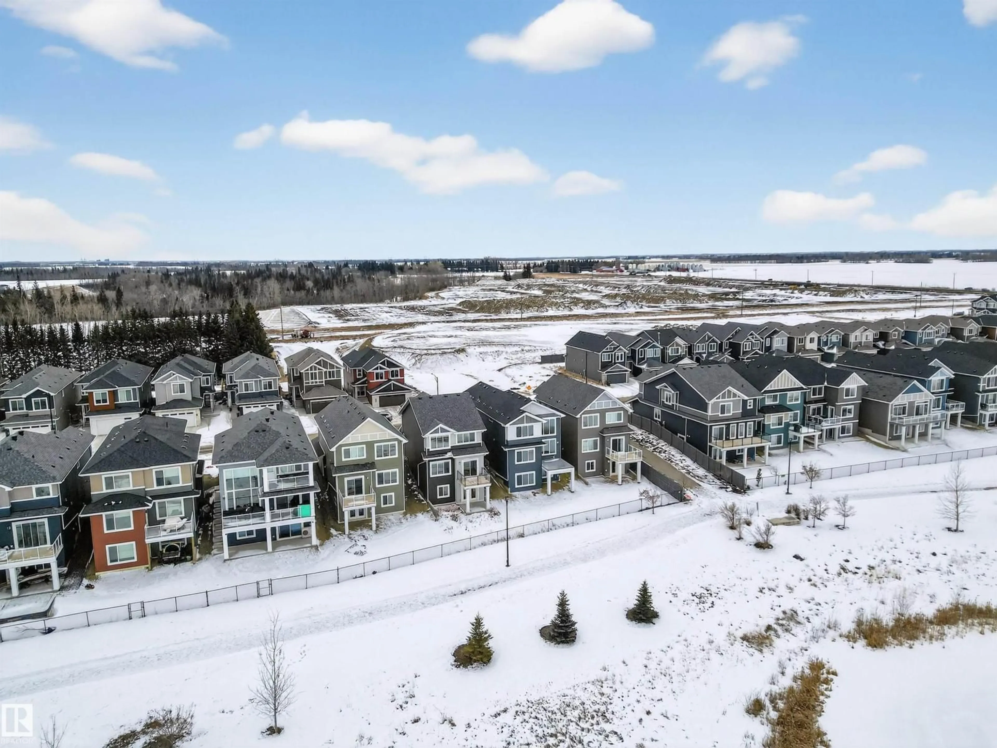 A pic from outside/outdoor area/front of a property/back of a property/a pic from drone, water/lake/river/ocean view for SW - 16716 34 AV, Edmonton Alberta T6W5M2