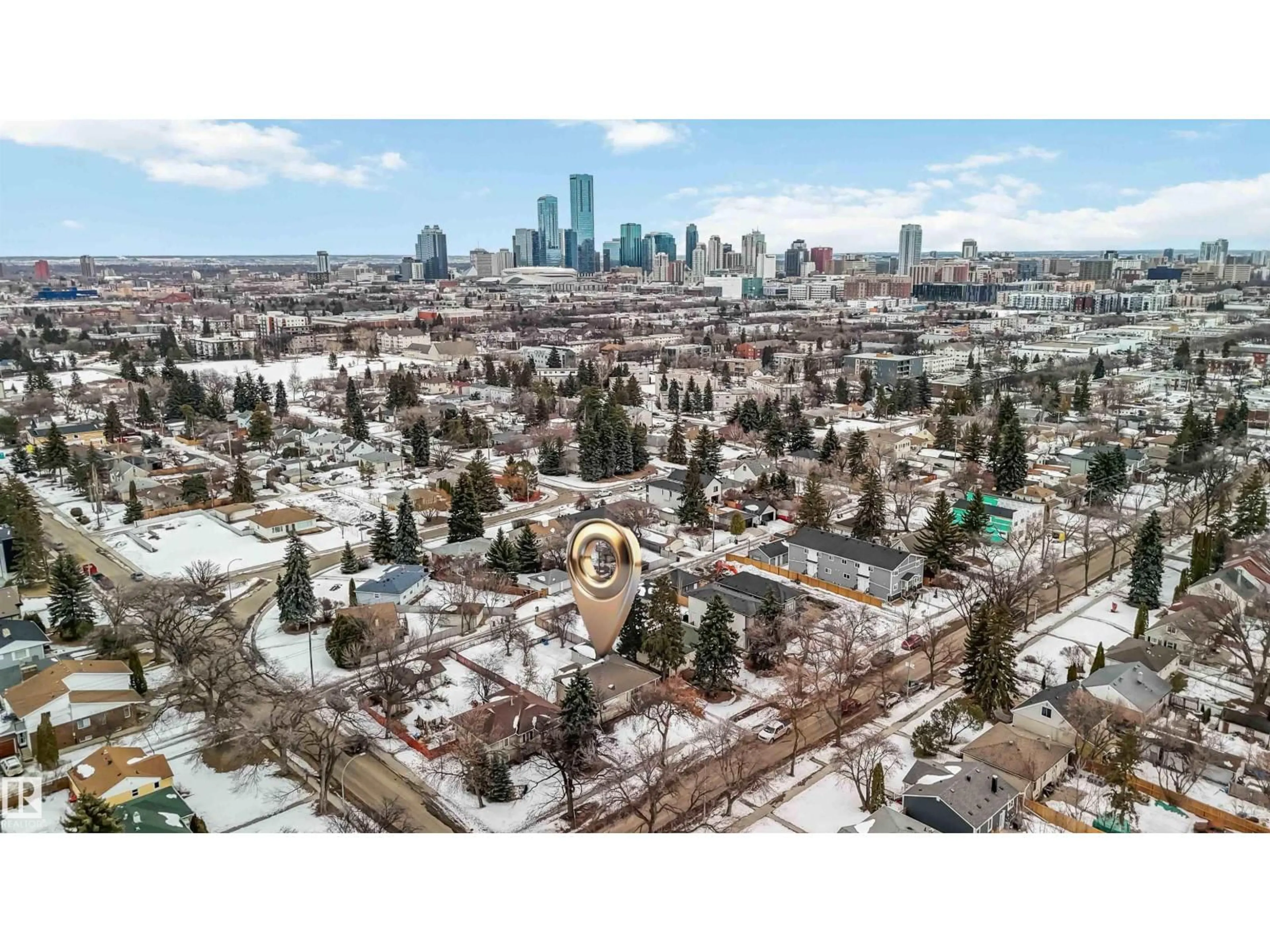 A pic from outside/outdoor area/front of a property/back of a property/a pic from drone, city buildings view from balcony for 10975 116 ST, Edmonton Alberta T5H3M7