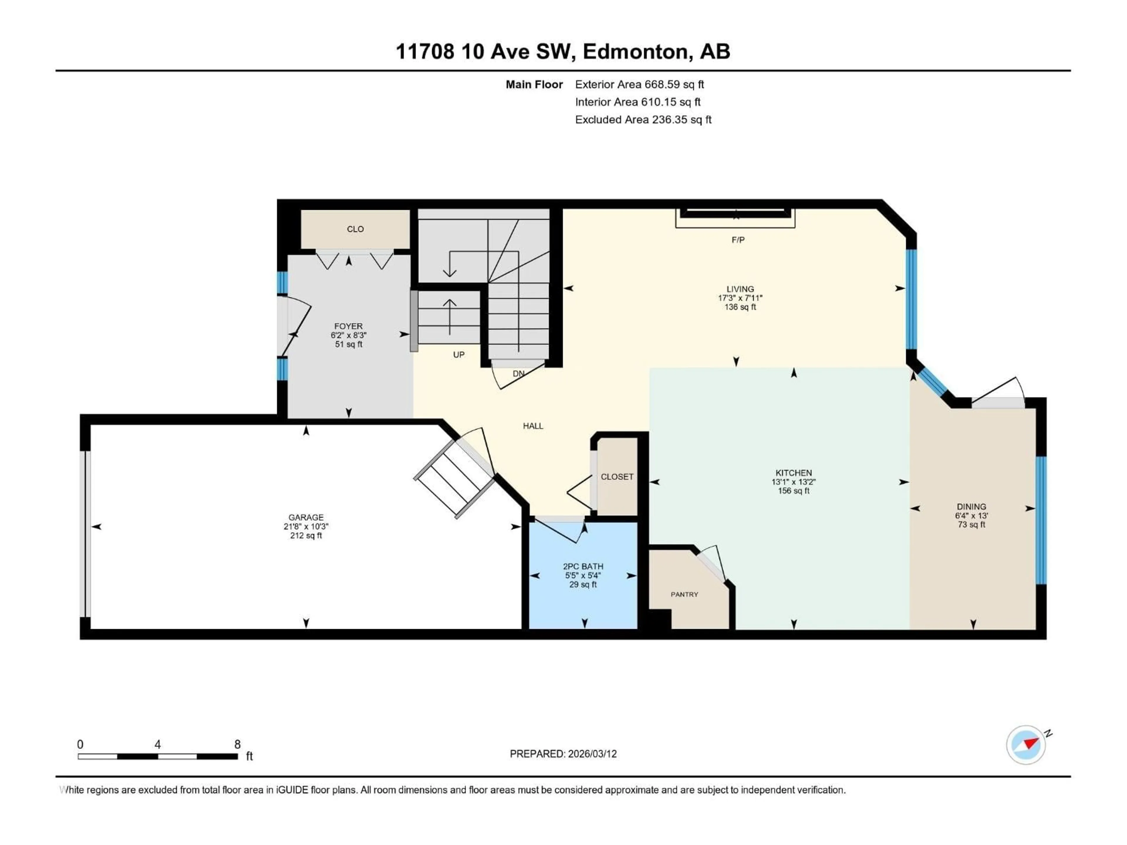 Floor plan for SW - 11708 10 AV, Edmonton Alberta T6W0B7