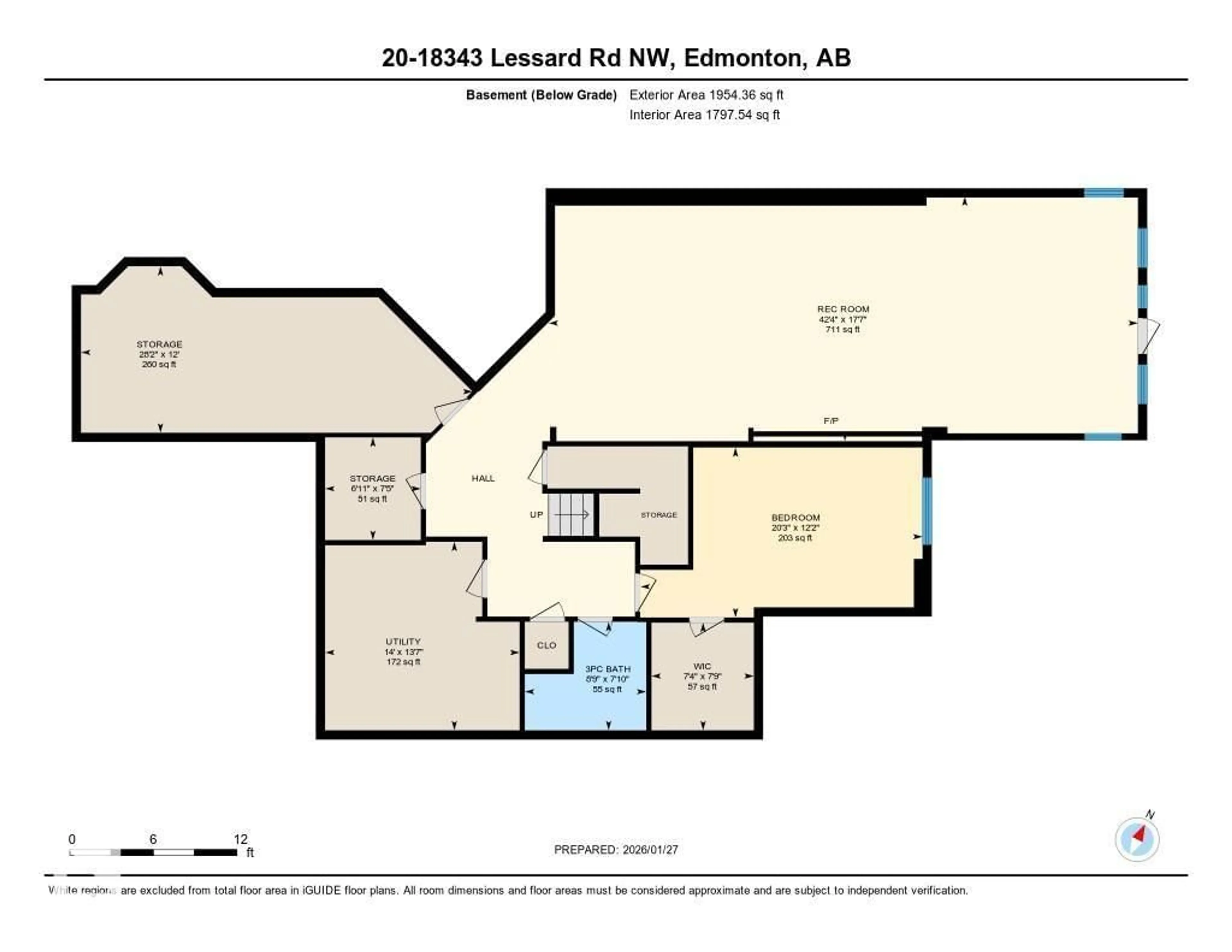 Floor plan for 18343 - 20 LESSARD RD, Edmonton Alberta T6M2Y5
