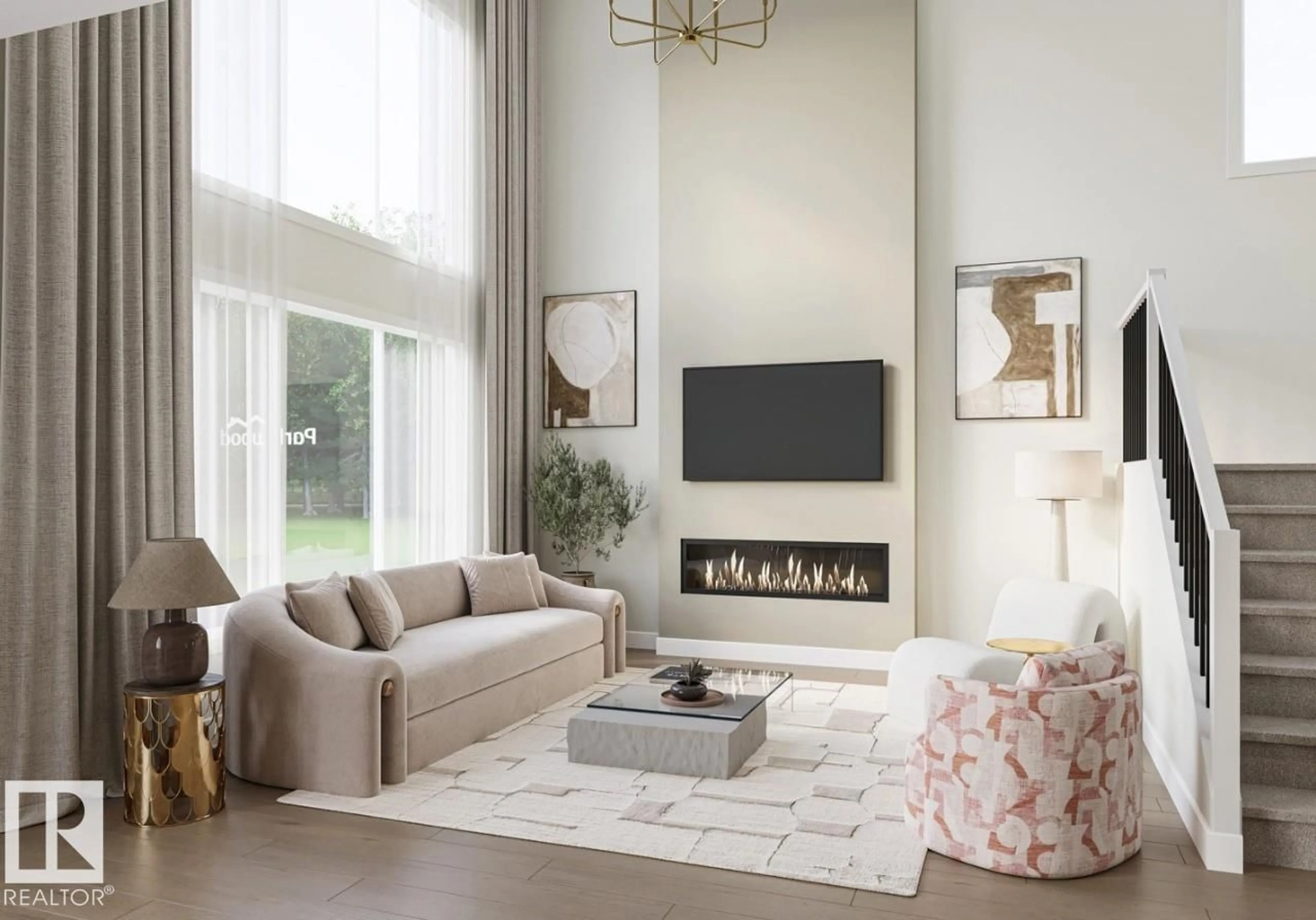 Living room with furniture, unknown for 76 JUBILATION DR, St. Albert Alberta T8N8C5