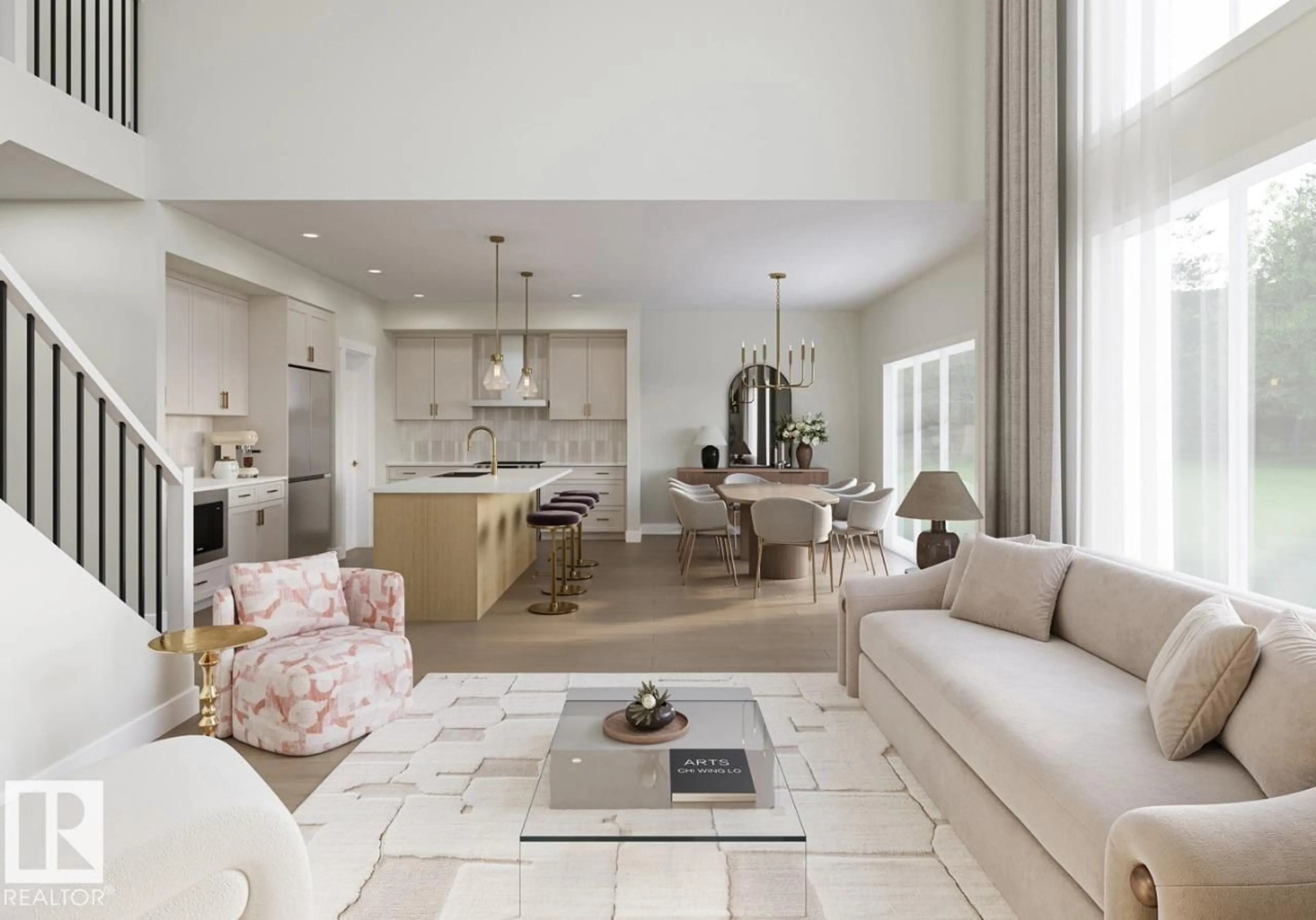 Open concept kitchen, ceramic/tile floor for 76 JUBILATION DR, St. Albert Alberta T8N8C5