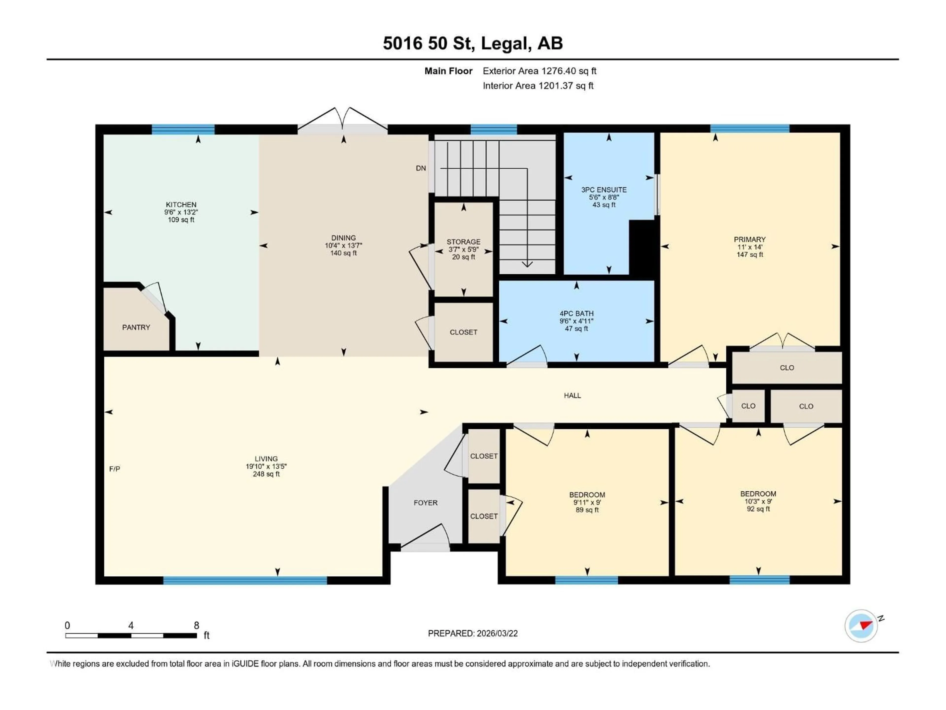 Floor plan for 5016 46 ST, Legal Alberta T0G1L0