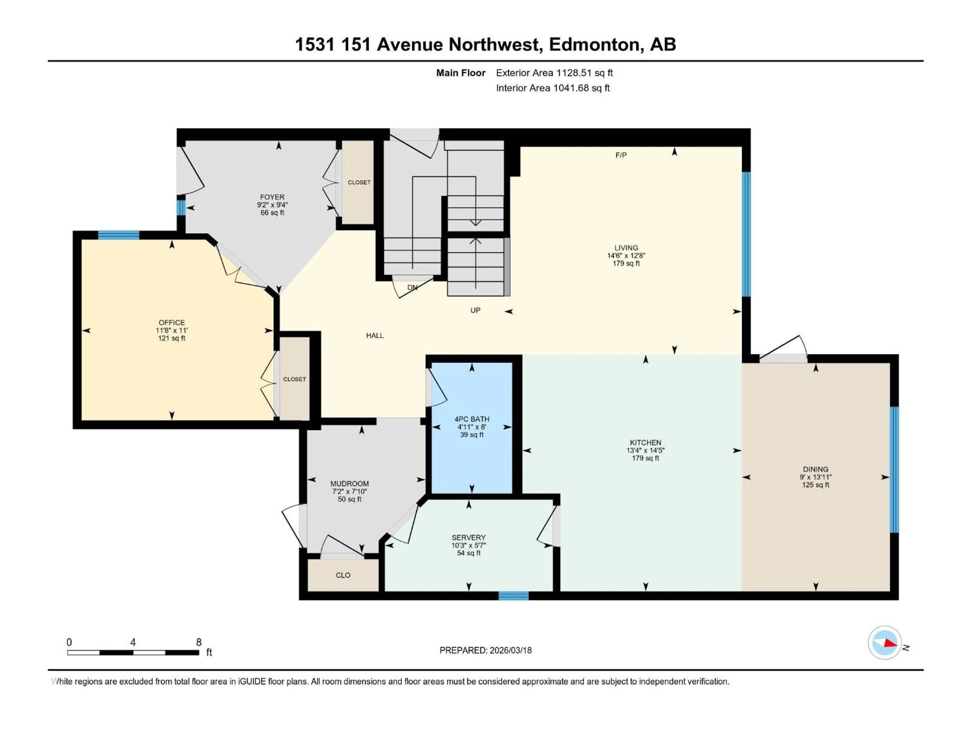 Floor plan for NW - 1531 151 AV, Edmonton Alberta T5Y3T4