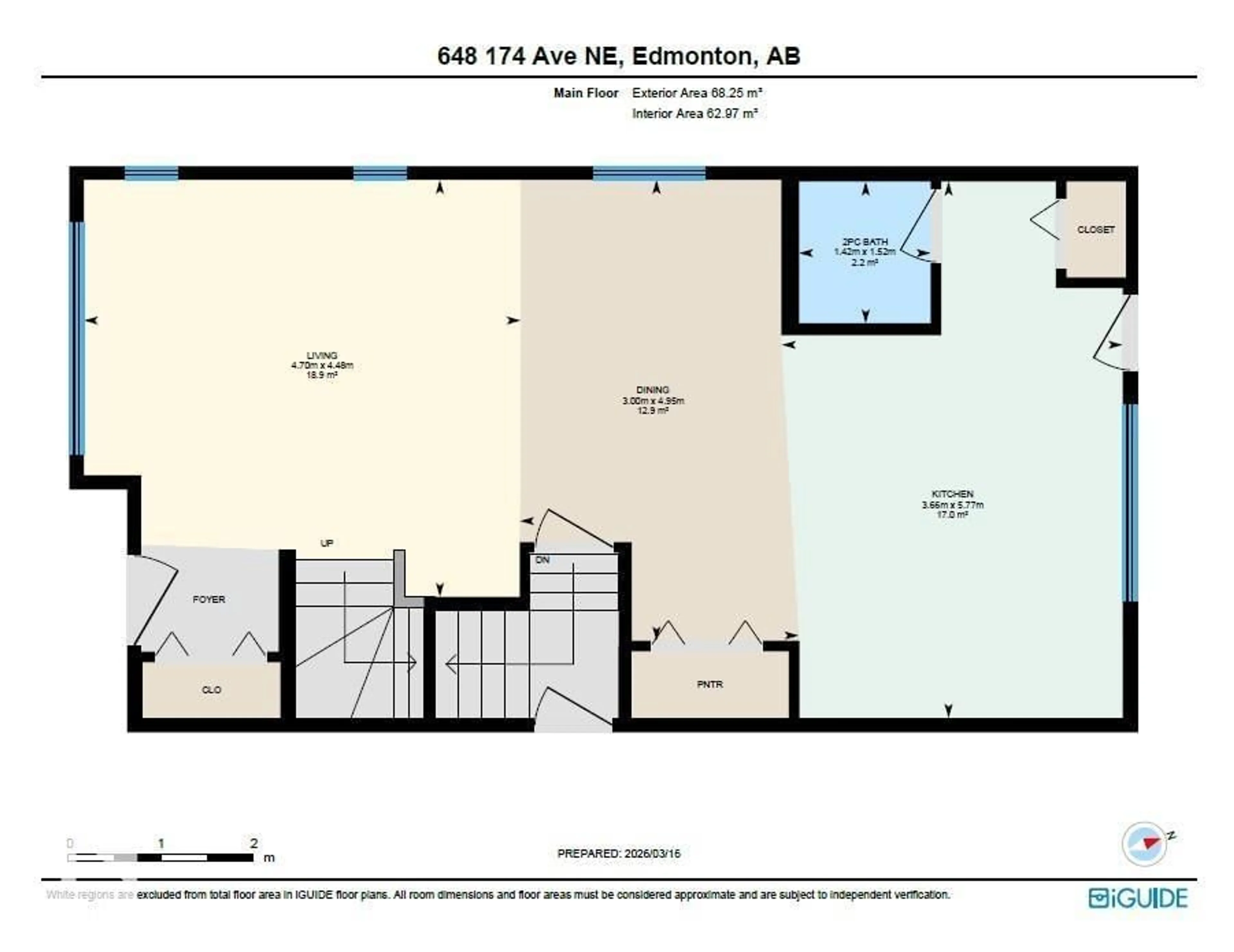 Floor plan for NE - 648 174 AV, Edmonton Alberta T5Y4E9