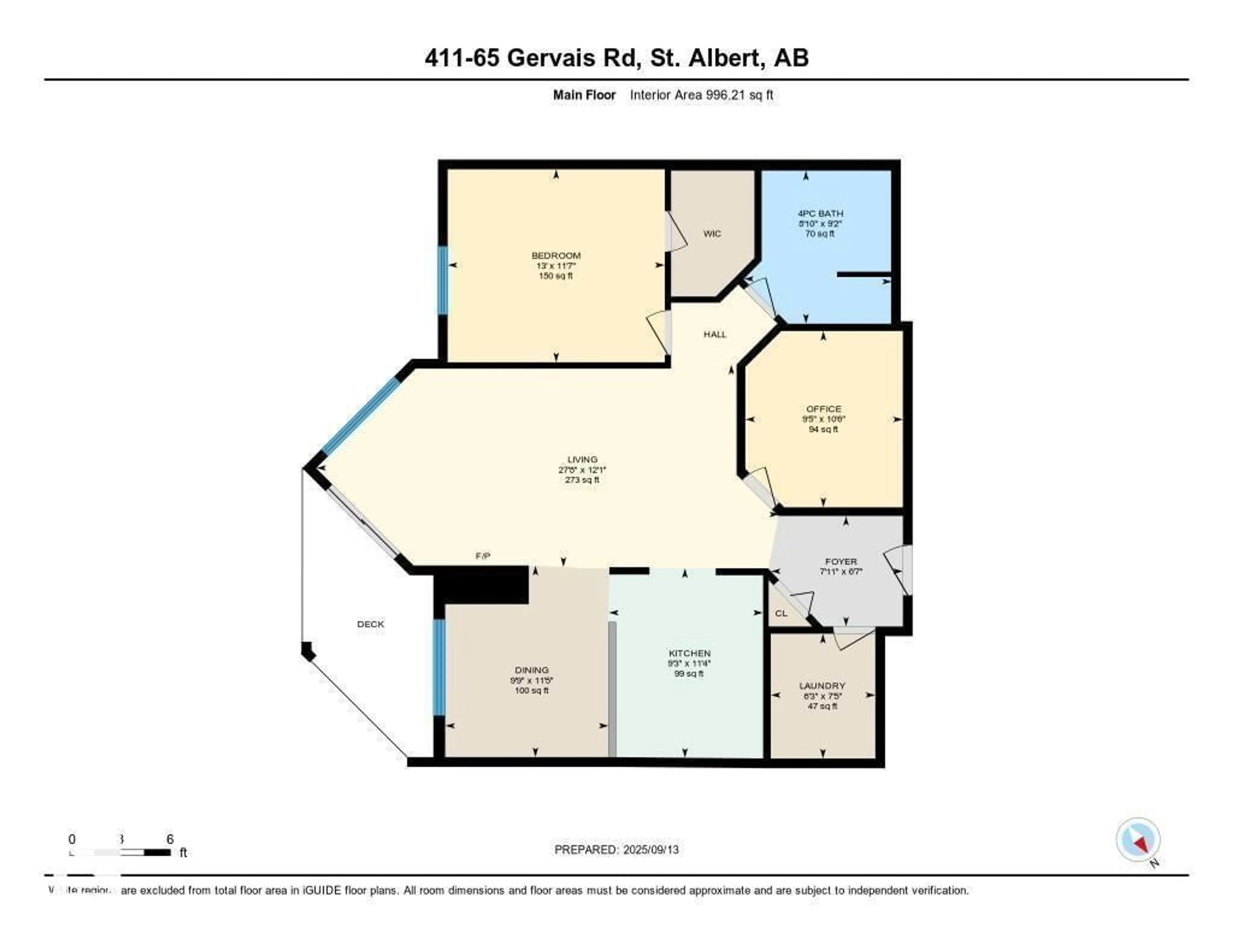 Floor plan for 65 - 411 GERVAIS RD, St. Albert Alberta T8N6H6