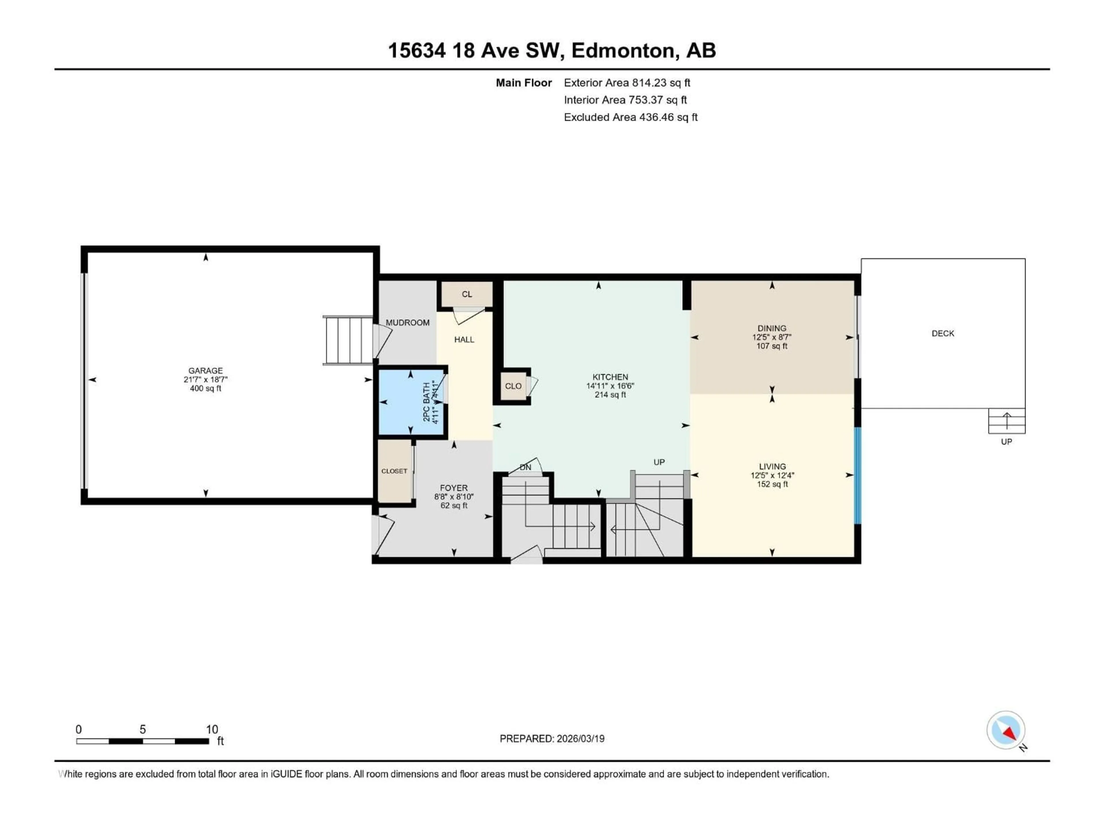 Floor plan for SW - 15634 18 AV, Edmonton Alberta T6W5C2