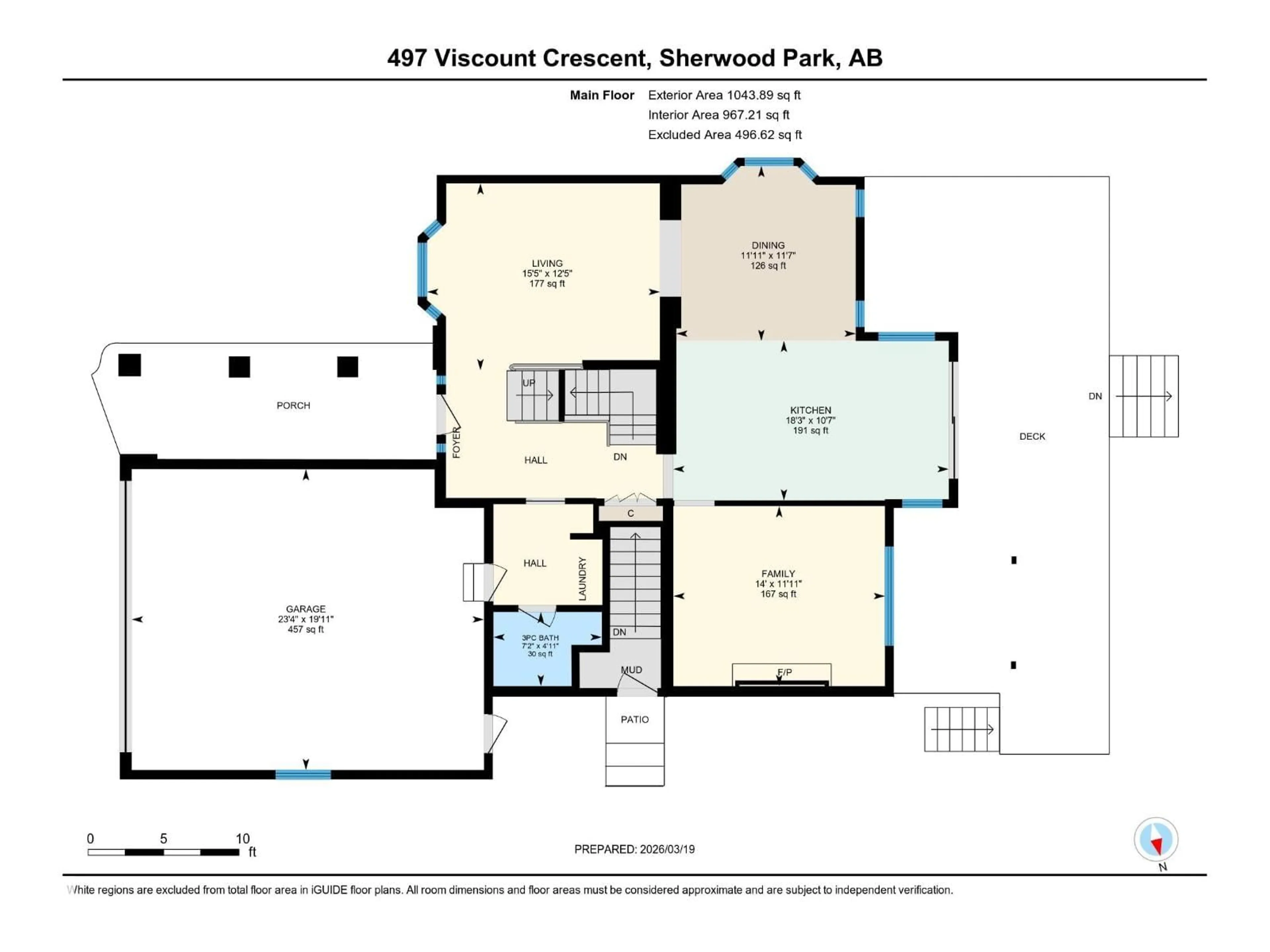 Floor plan for 497 VISCOUNT CR, Sherwood Park Alberta T8A4K6