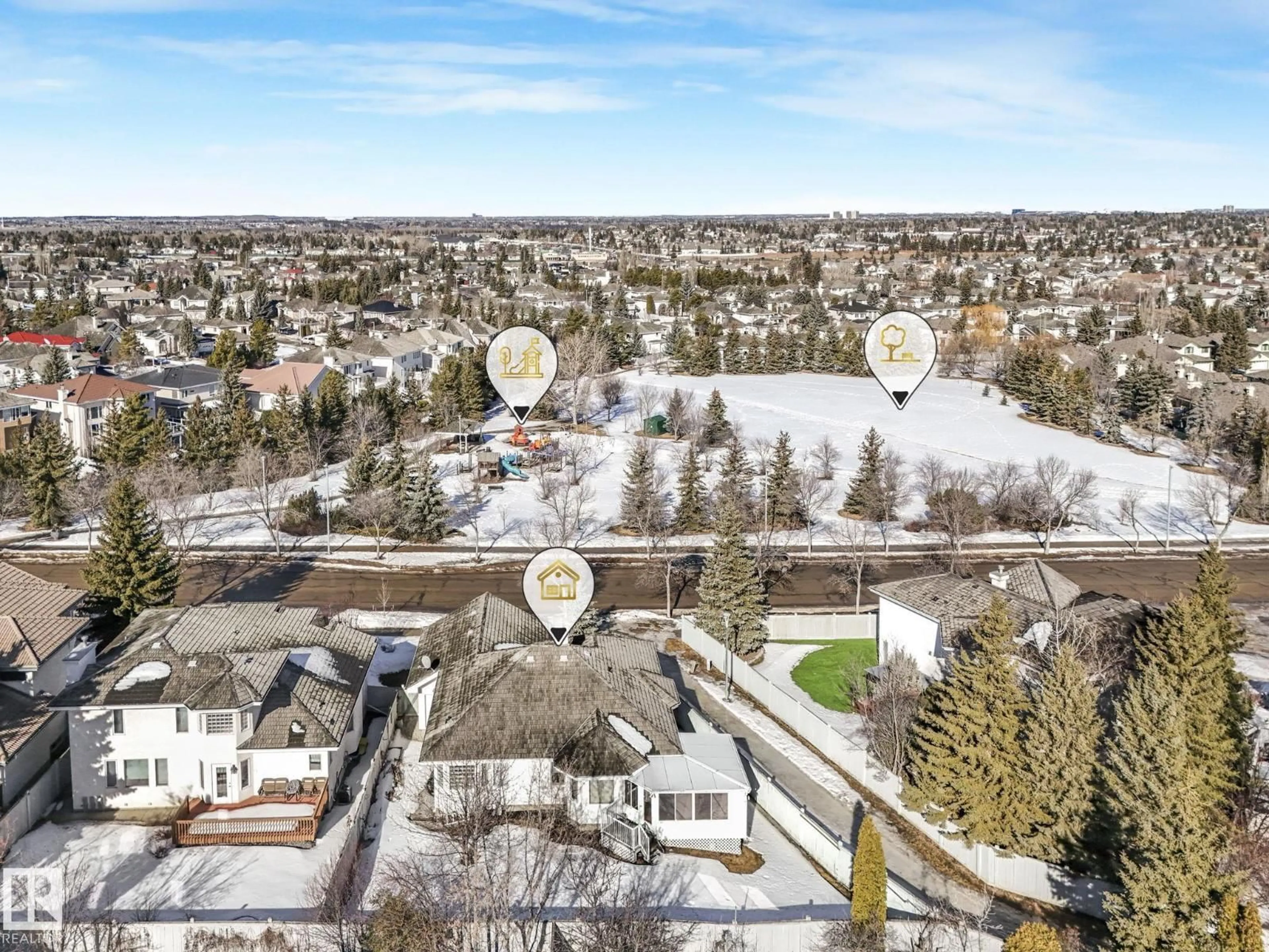 A pic from outside/outdoor area/front of a property/back of a property/a pic from drone, unknown for 1033 CARTER CREST RD, Edmonton Alberta T6R2M6