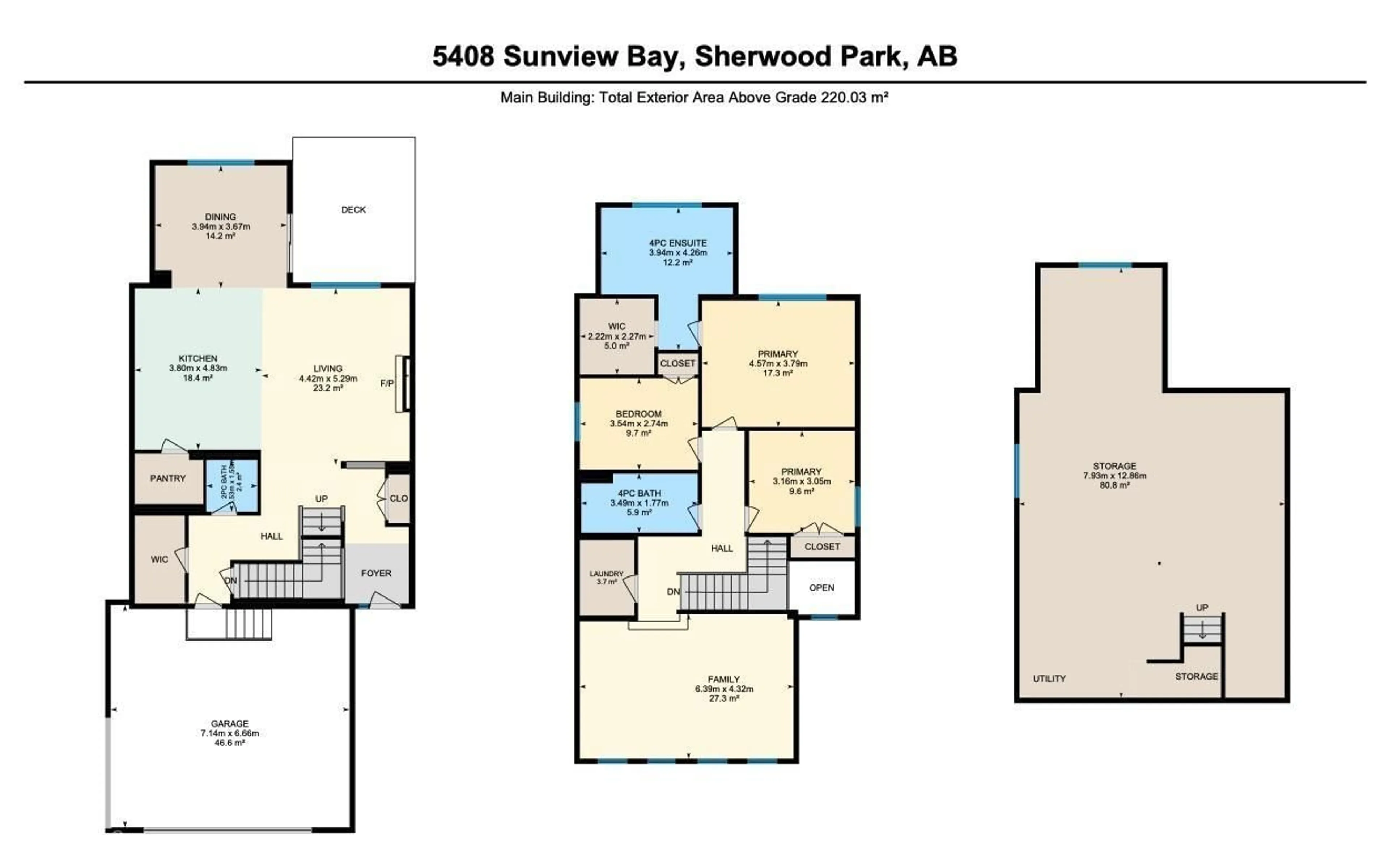 Floor plan for 5408 SUNVIEW BA, Sherwood Park Alberta T8H0K3