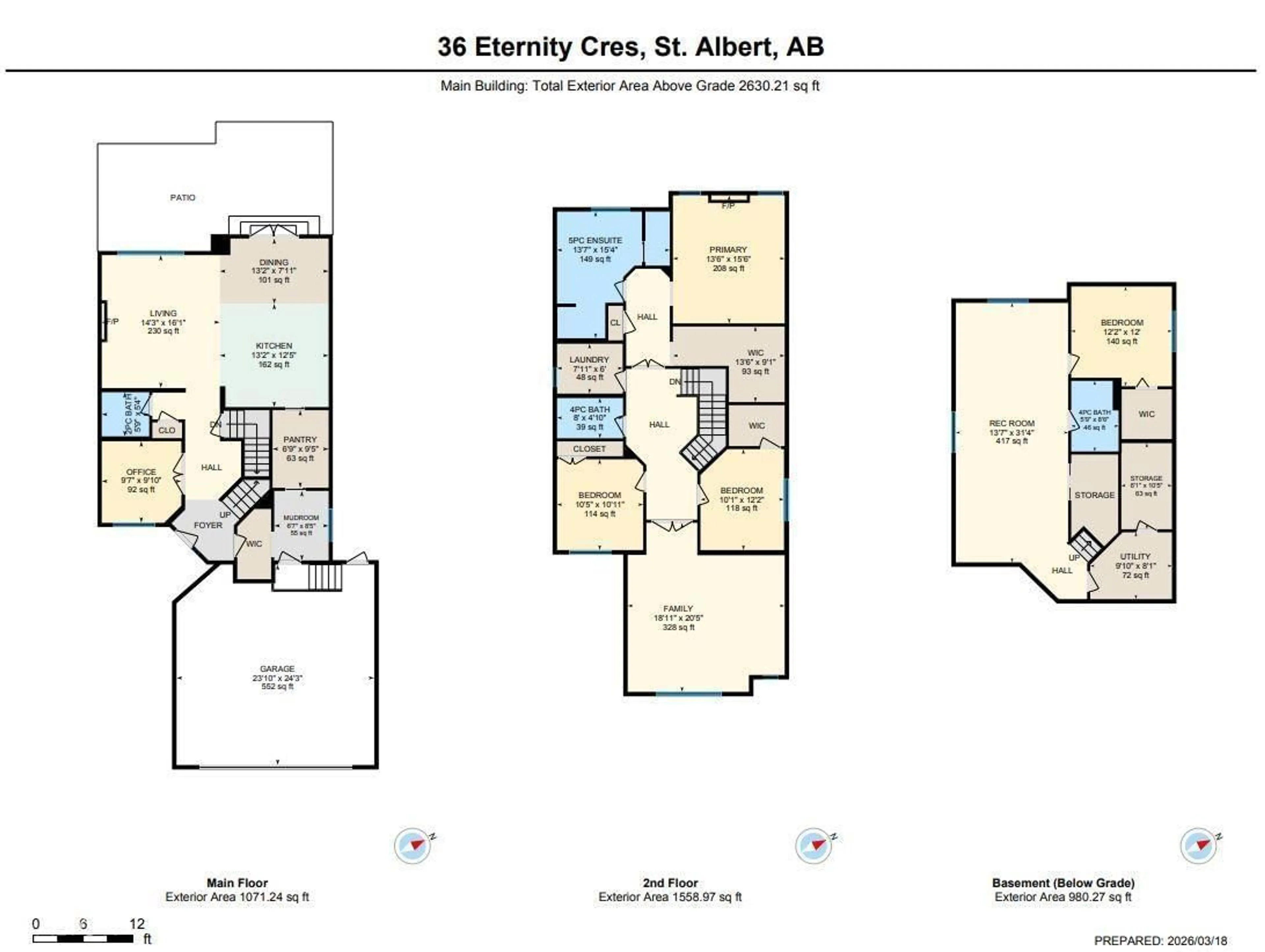 Floor plan for 36 ETERNITY CR, St. Albert Alberta T8N7R6