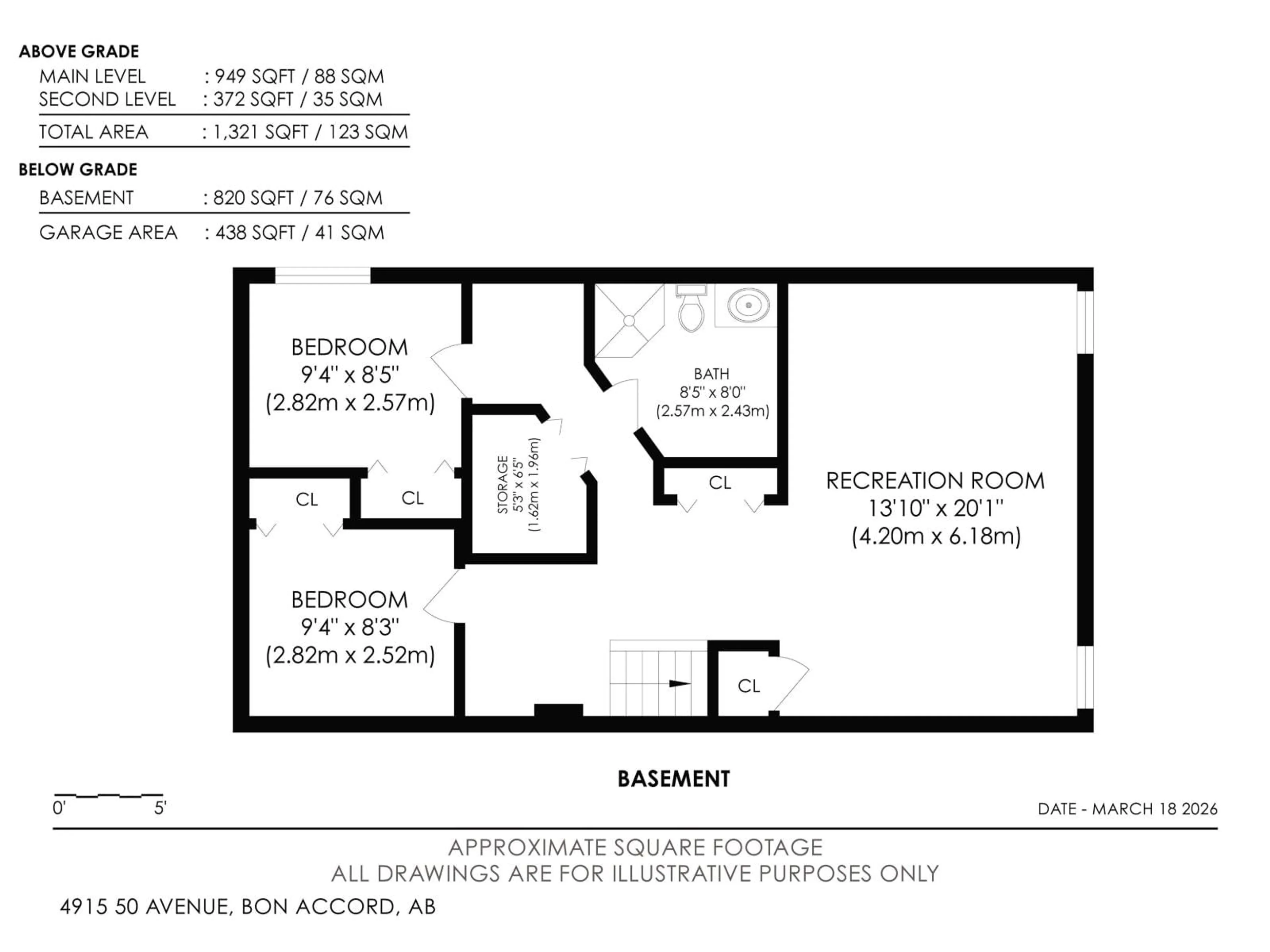 Floor plan for 4915 50 AV, Bon Accord Alberta T0A0K0