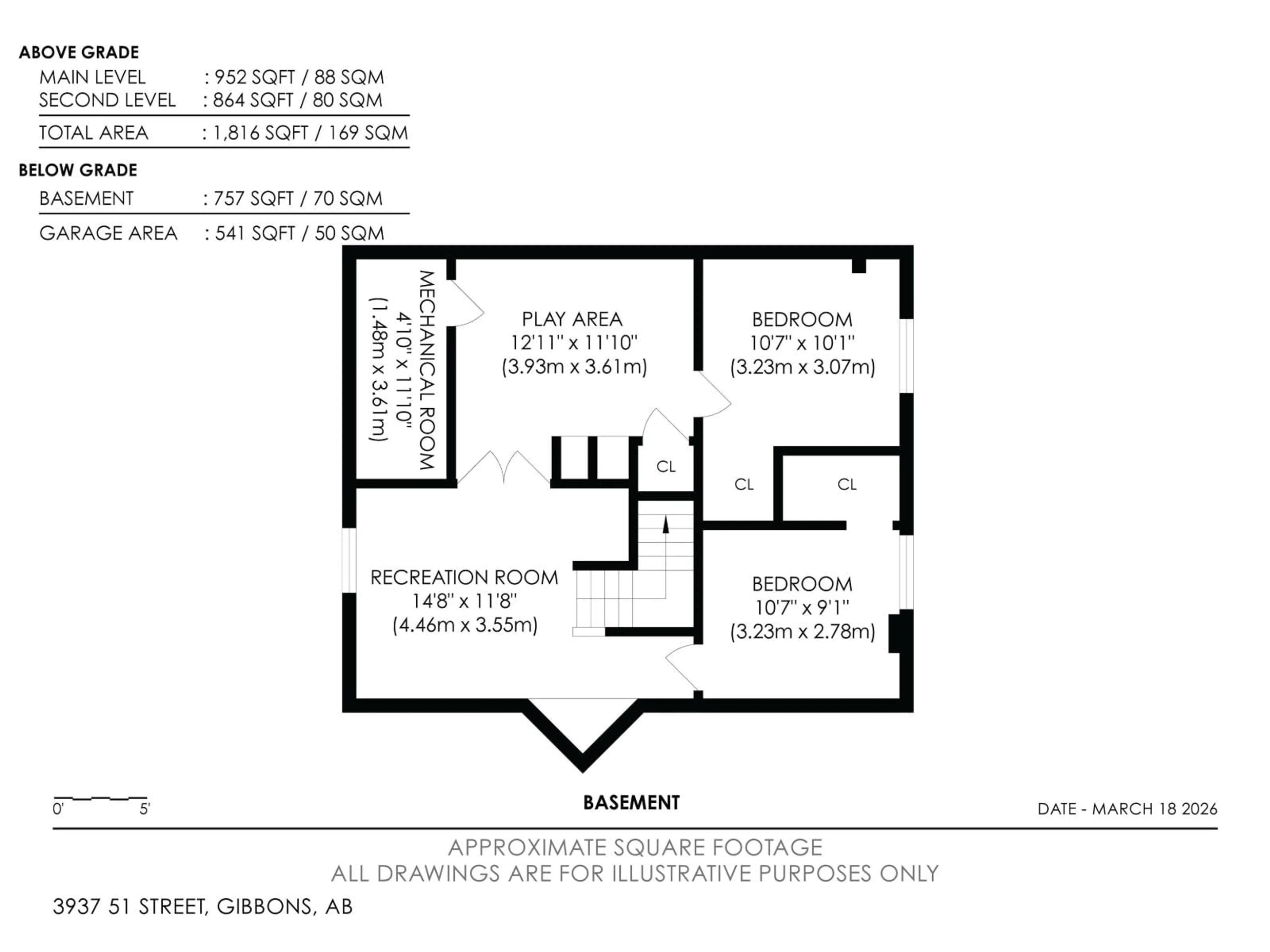 Floor plan for 3937 51 ST, Gibbons Alberta T0A1N0