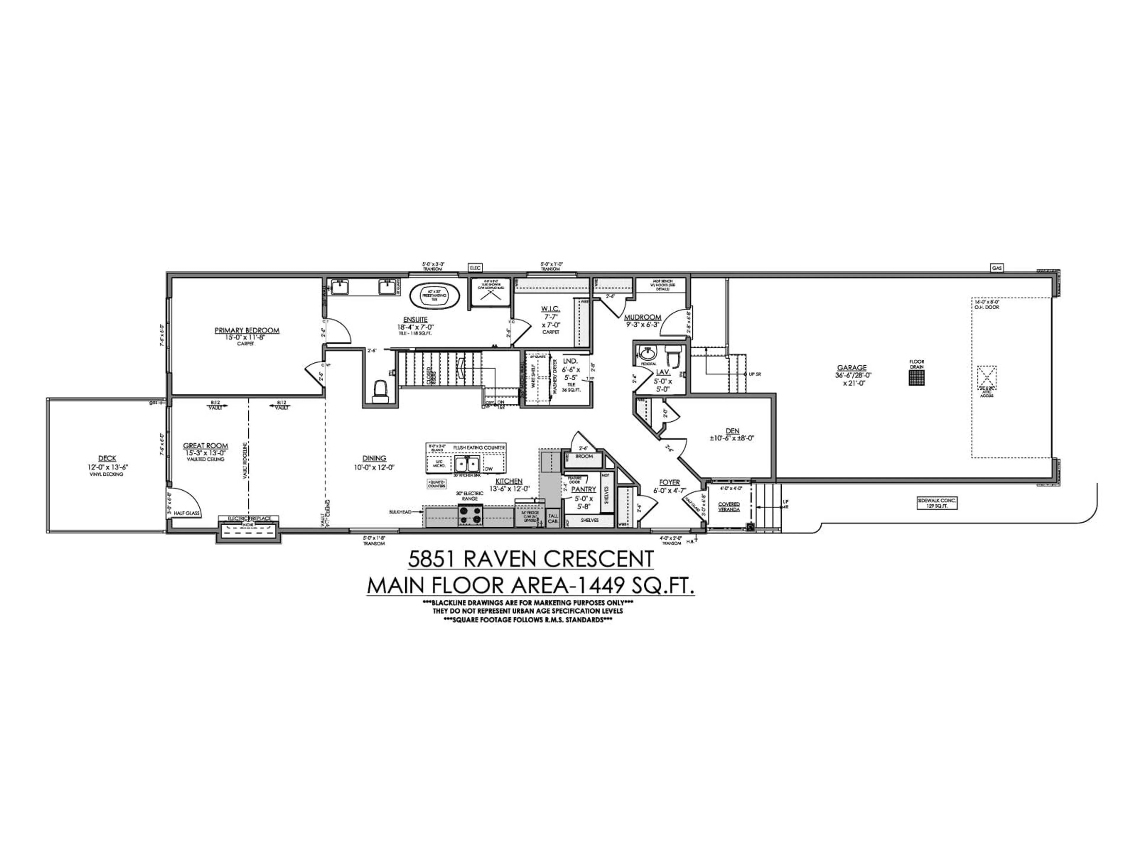 Floor plan for NW - 5851 RAVEN CR, Edmonton Alberta T5S0S8