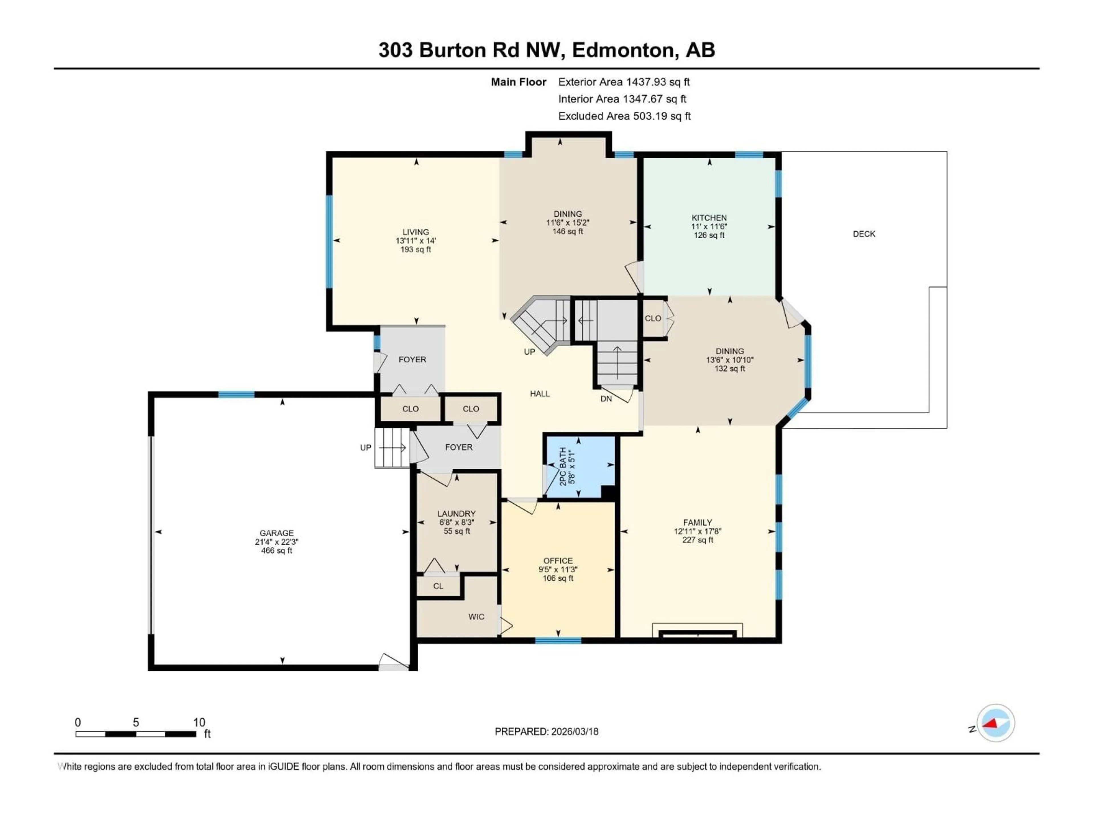 Floor plan for 303 BURTON RD, Edmonton Alberta T6R2G7