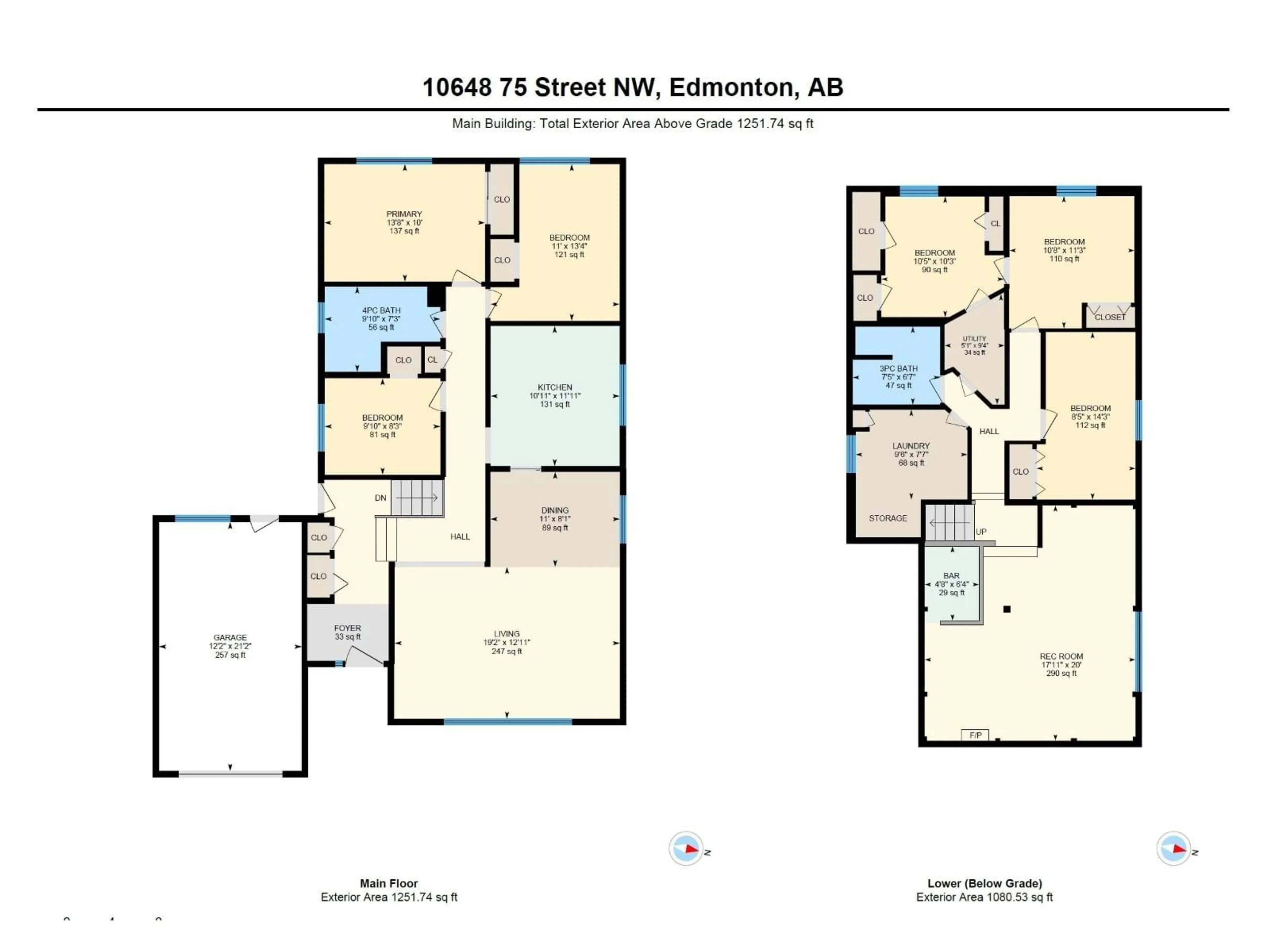 Floor plan for 10648 75 ST, Edmonton Alberta T6A2Z9