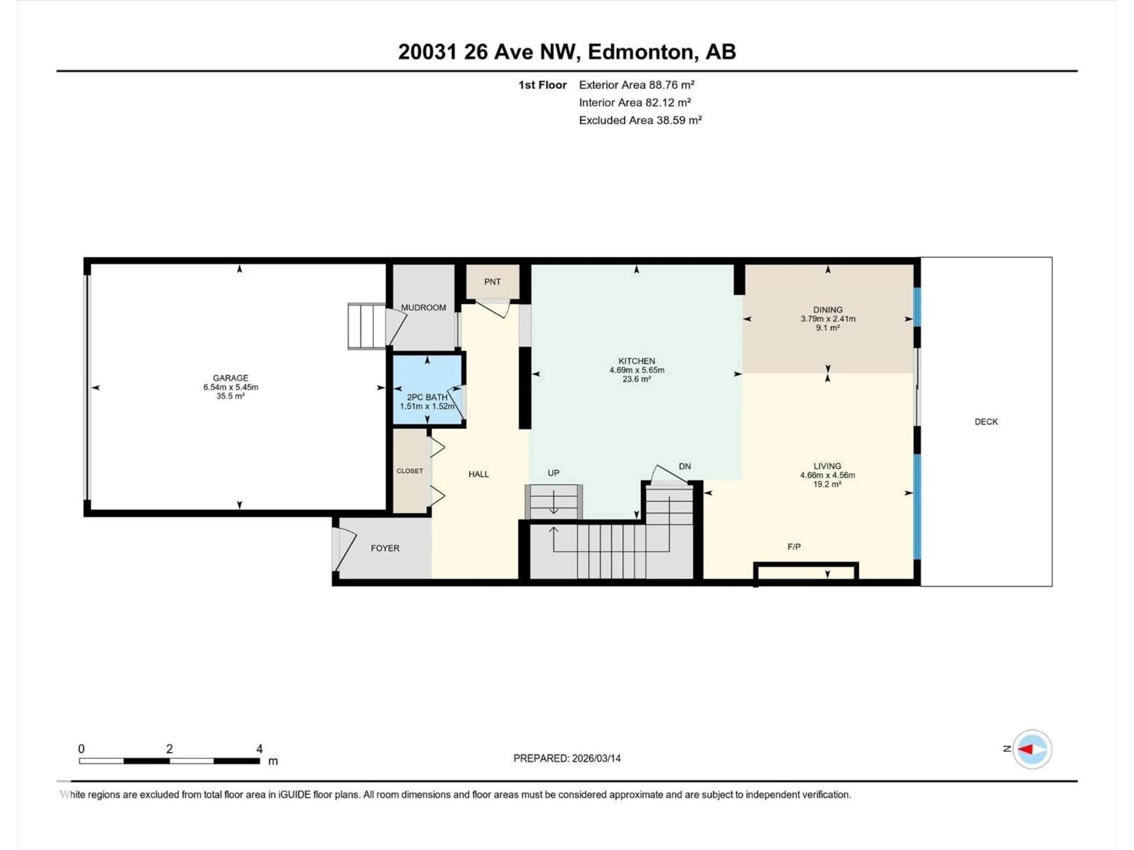 Floor plan for 20031 26 AV, Edmonton Alberta T6M1K3