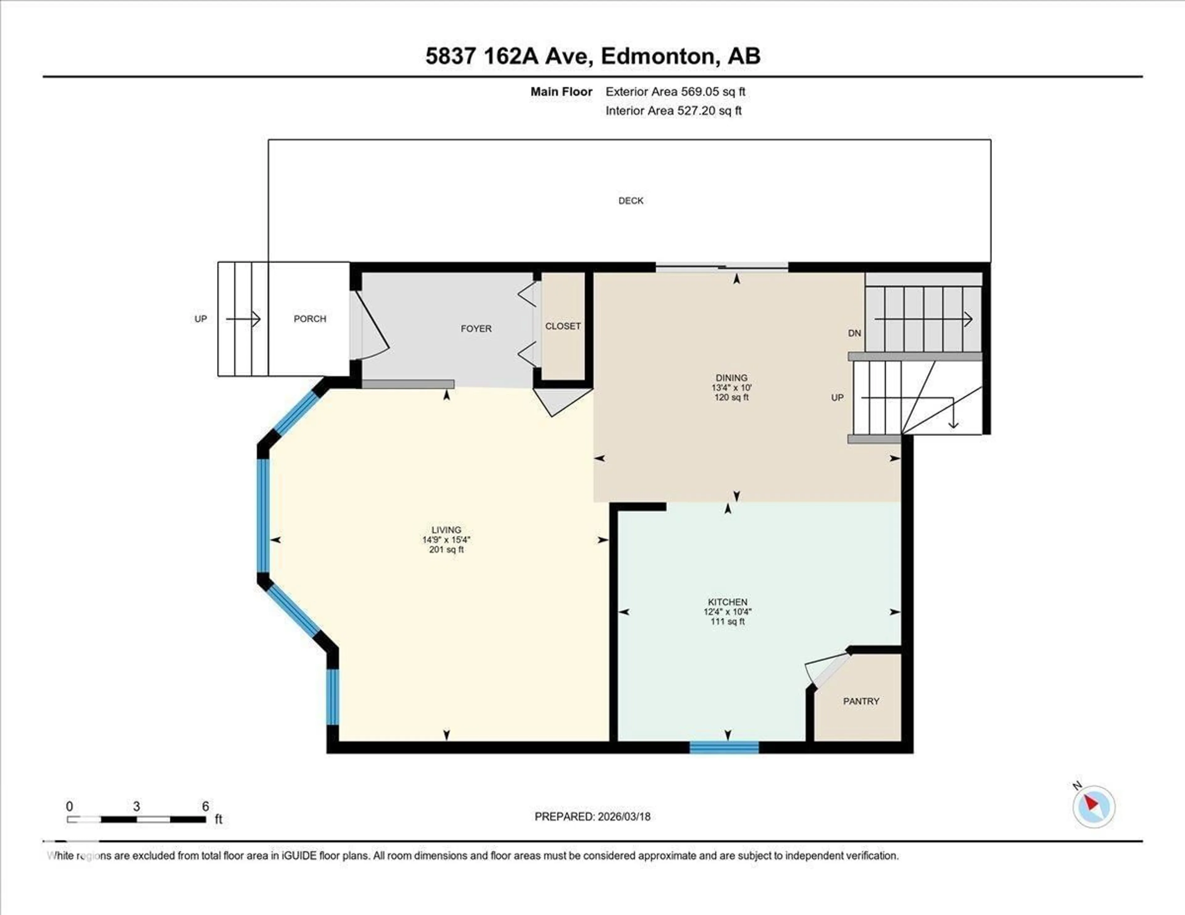 Floor plan for 5837 162A AV, Edmonton Alberta T5Y2W2