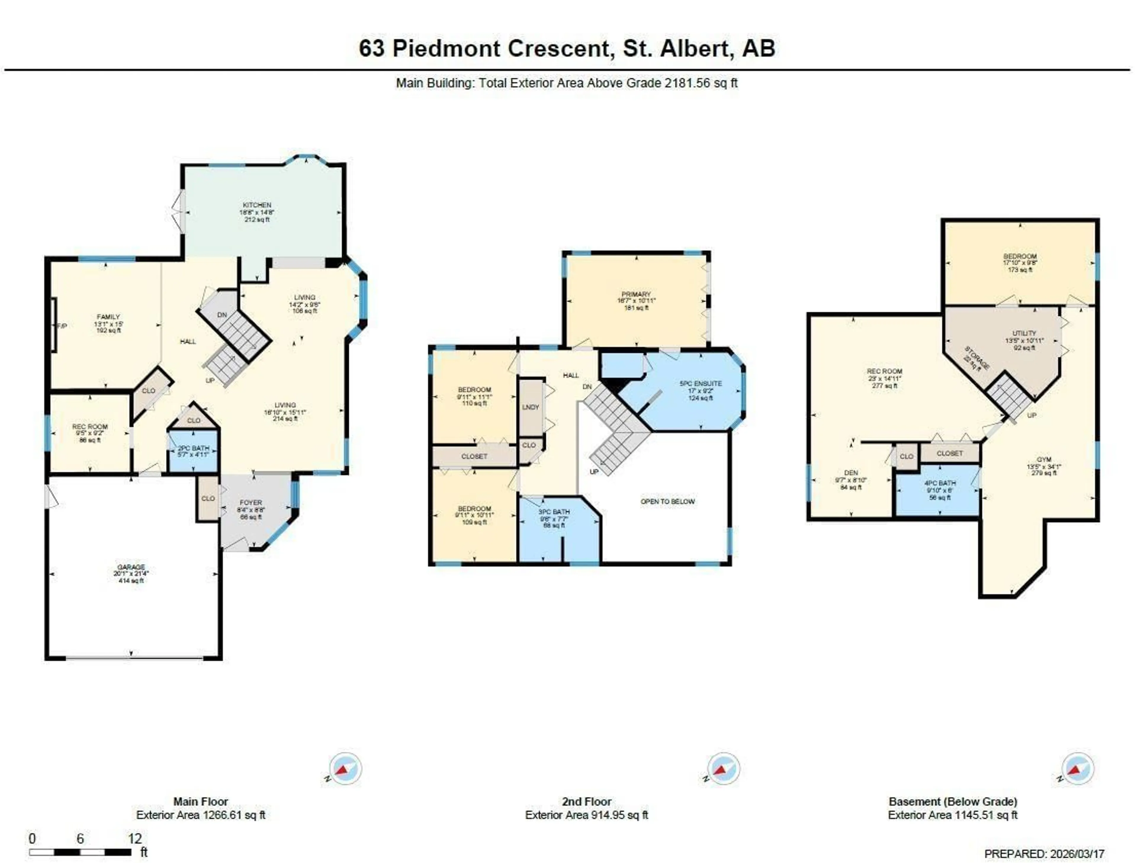Floor plan for 63 PIEDMONT CR, St. Albert Alberta T8N5G2