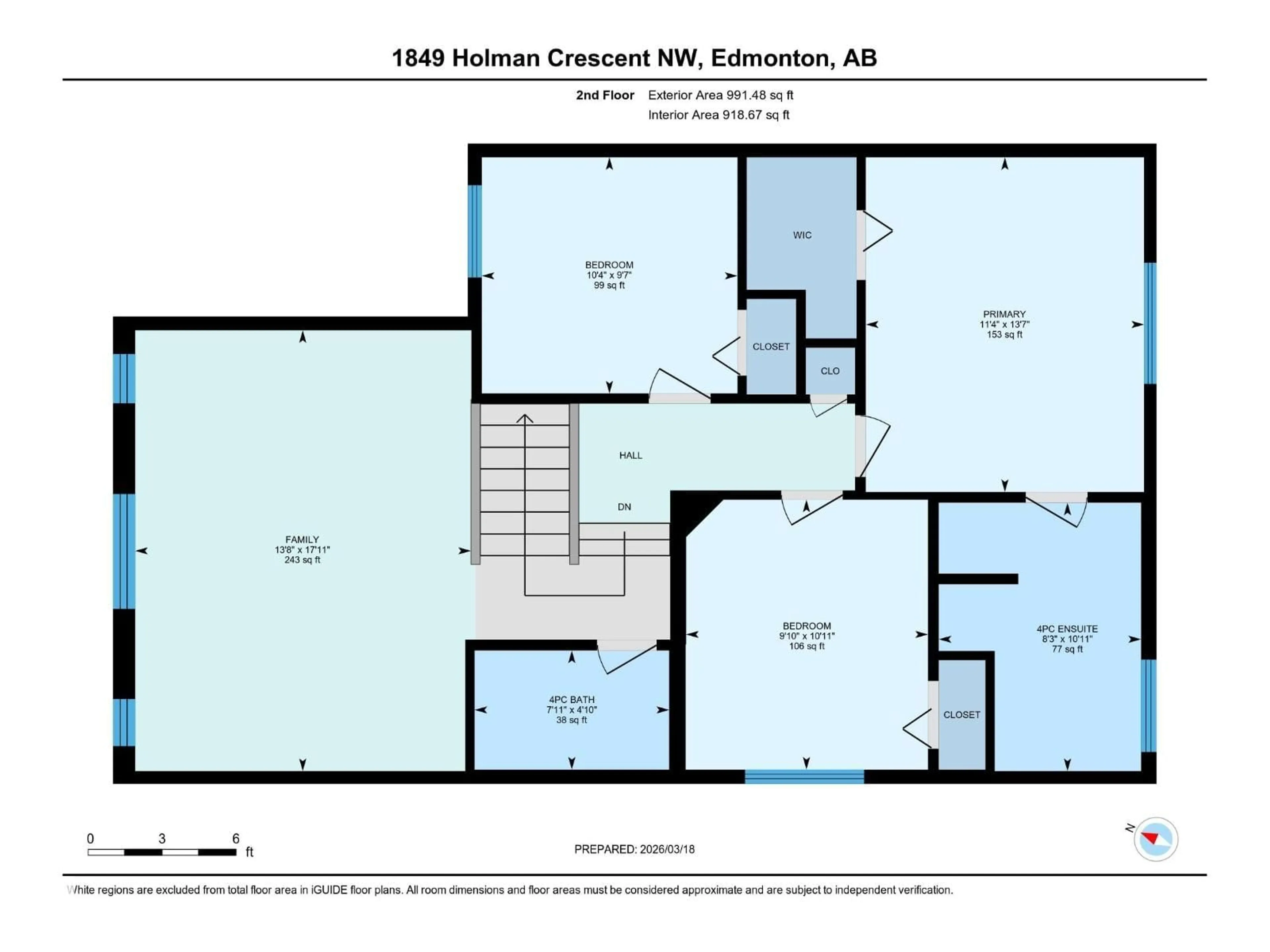 Floor plan for 1849 HOLMAN CR, Edmonton Alberta T6R3M1