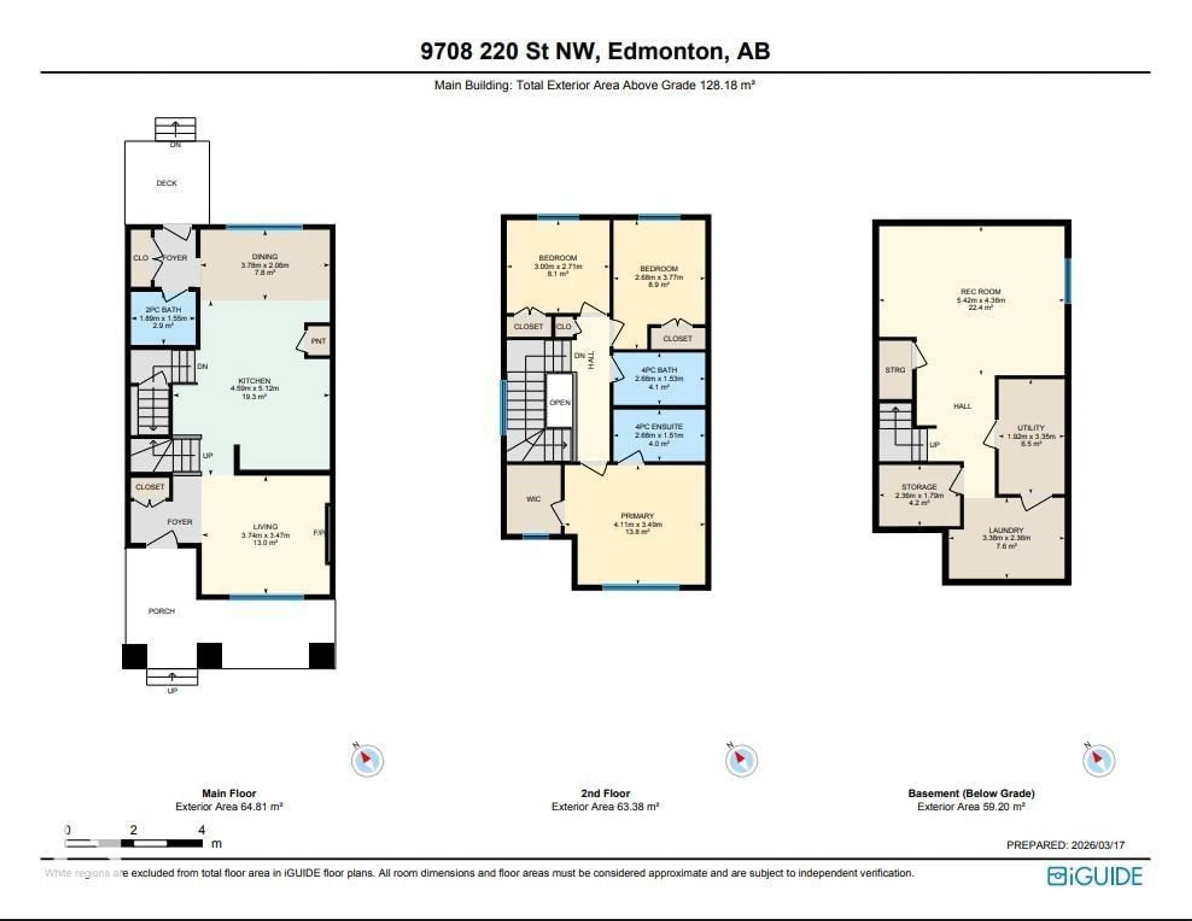 Floor plan for NW - 9708 220 ST, Edmonton Alberta T5T4J9