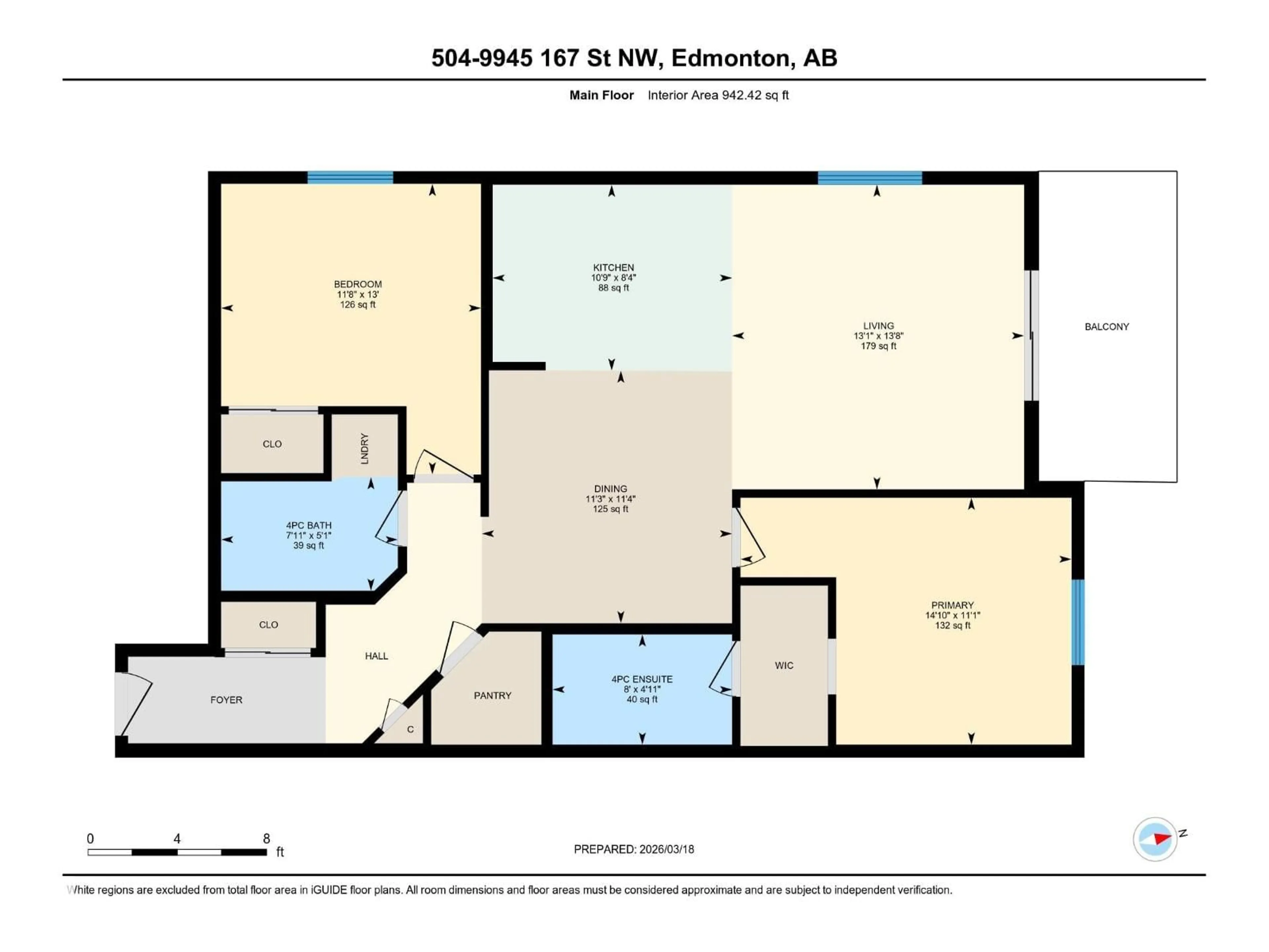 Floor plan for #504 - 9945 167 ST, Edmonton Alberta T5P0K5