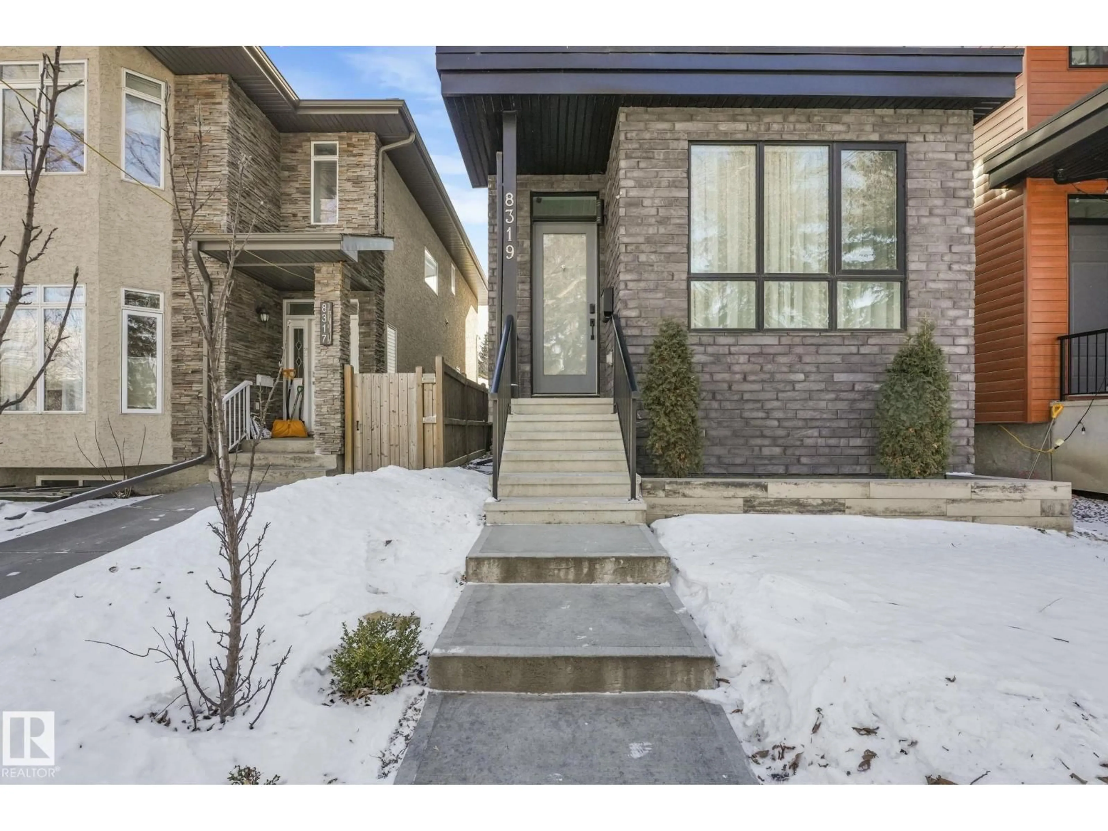 Home with brick exterior material, street for 8319 80 AV, Edmonton Alberta T6C0S9