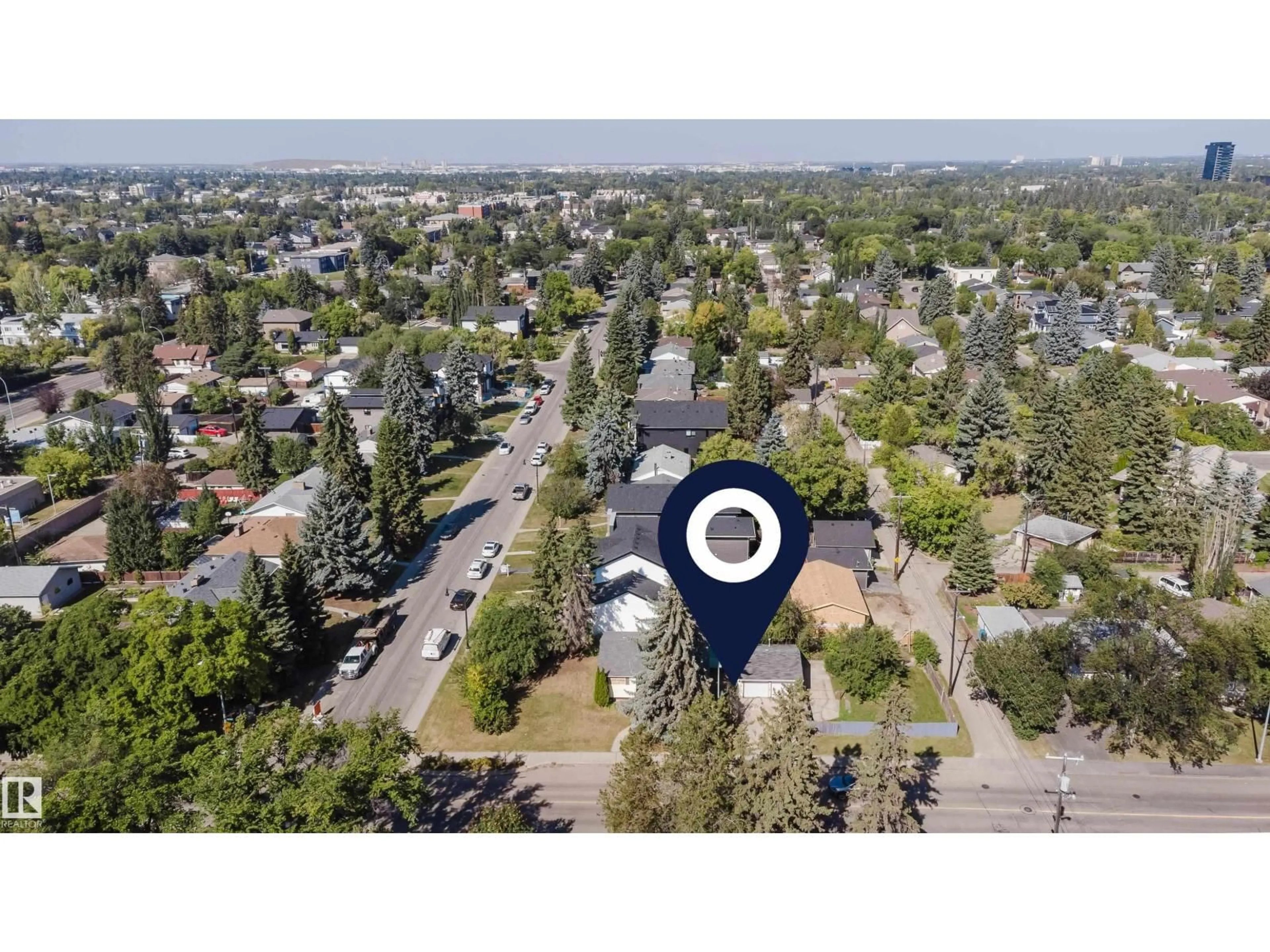 A pic from outside/outdoor area/front of a property/back of a property/a pic from drone, street for 14632 95 AV, Edmonton Alberta T5N0B3