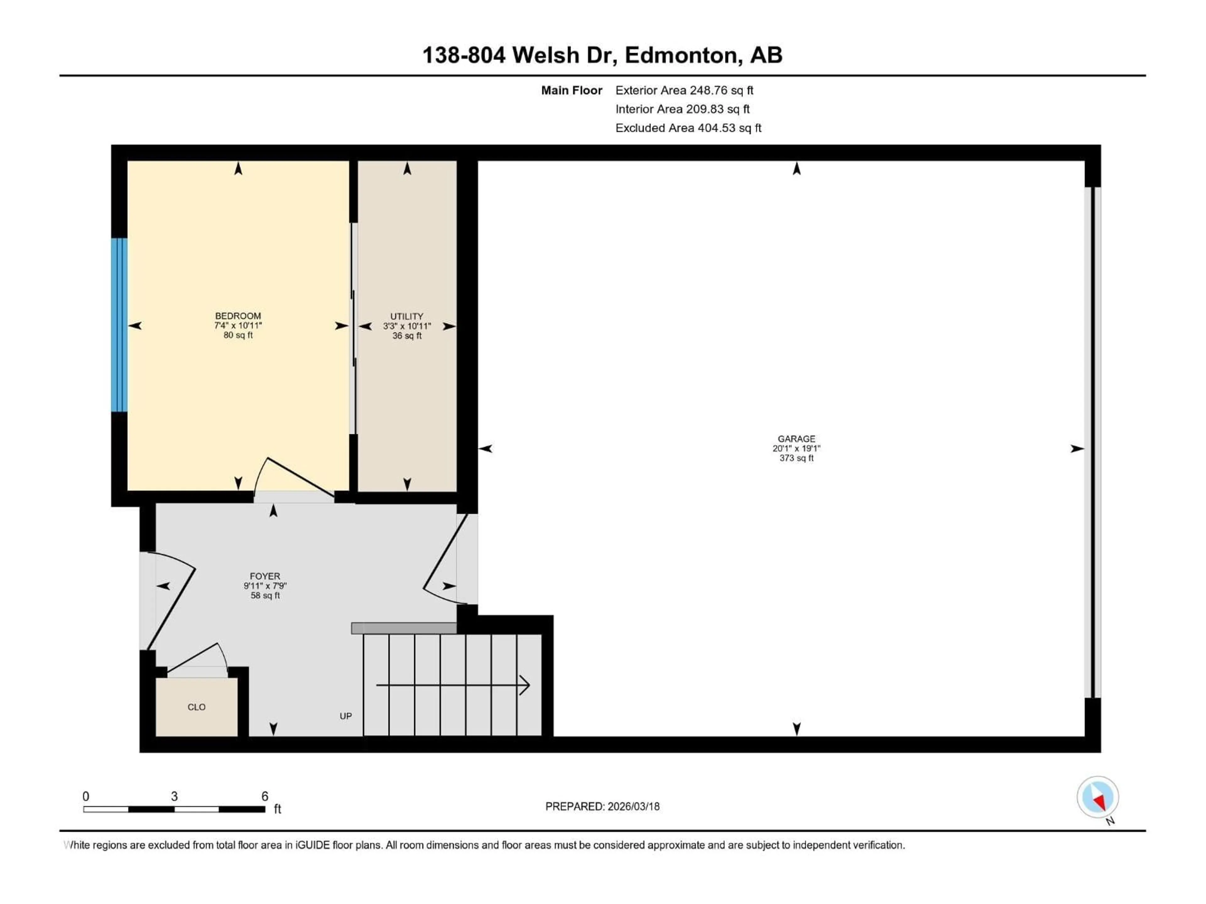 Floor plan for 804 - 138 WELSH DR, Edmonton Alberta T6X1Y8
