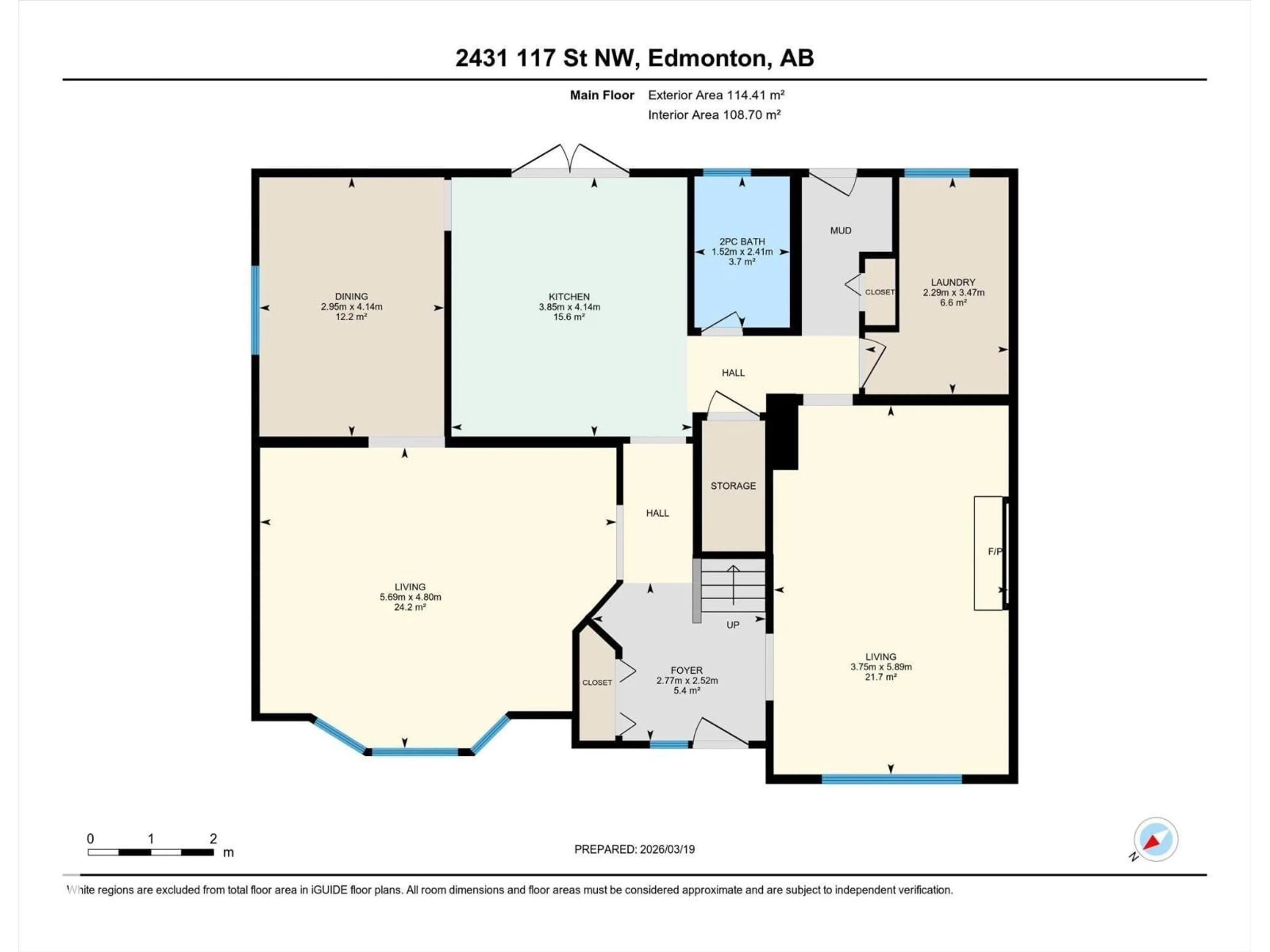 Floor plan for NW - 2431 117 ST, Edmonton Alberta T6J3R4