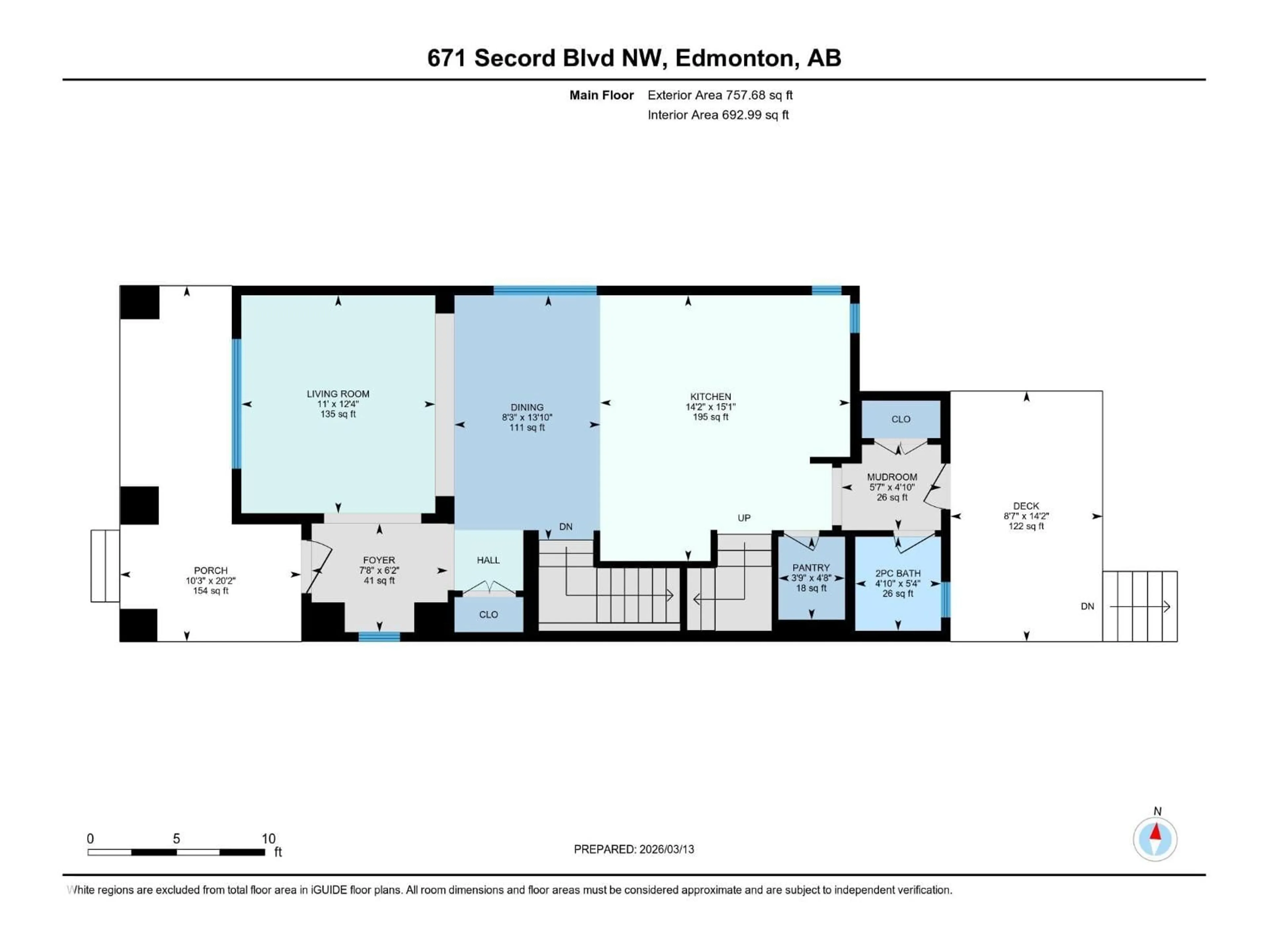 Floor plan for 671 SECORD BV, Edmonton Alberta T5T6Z6