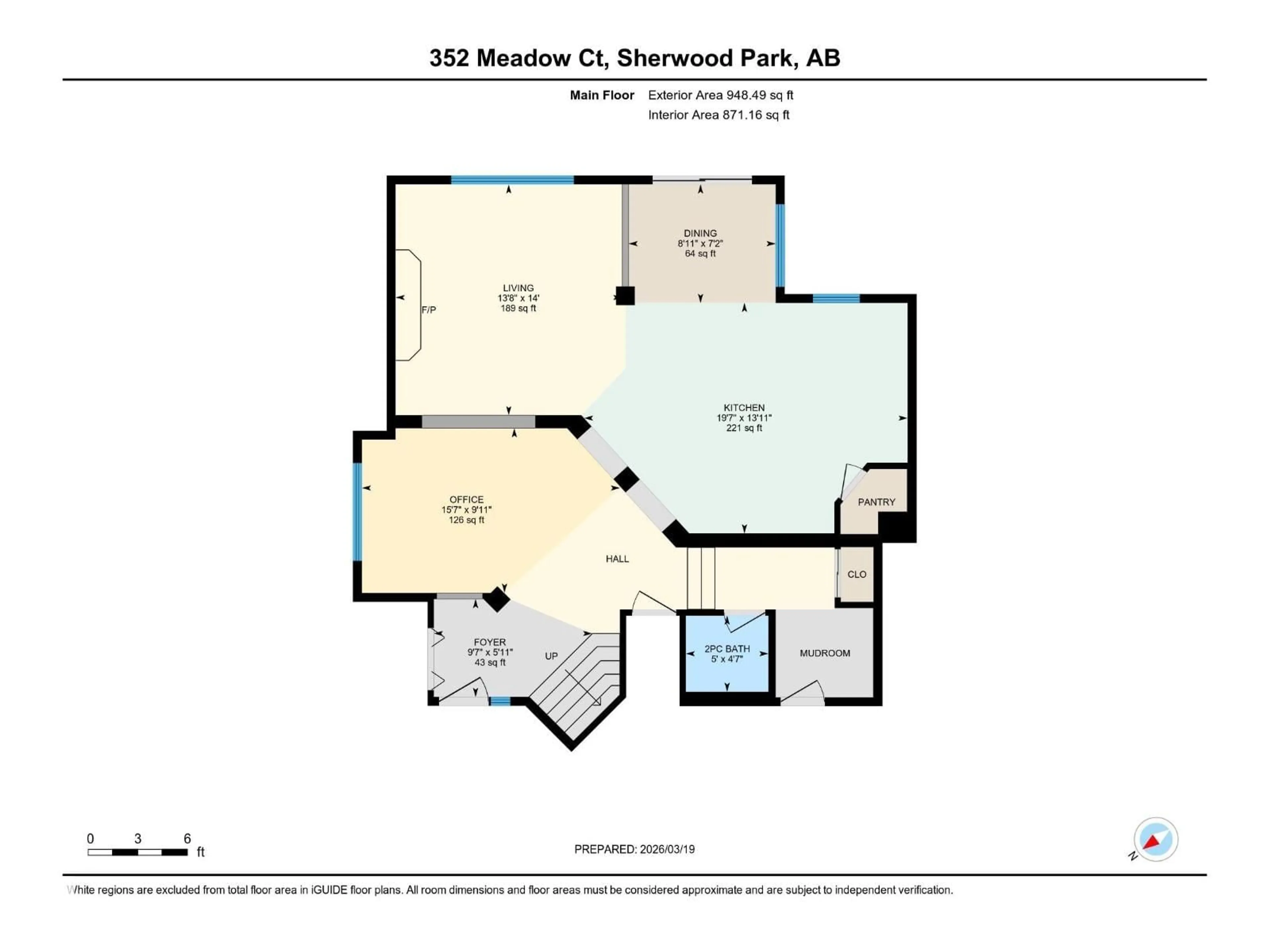 Floor plan for 352 MEADOWVIEW, Sherwood Park Alberta T8H1X5