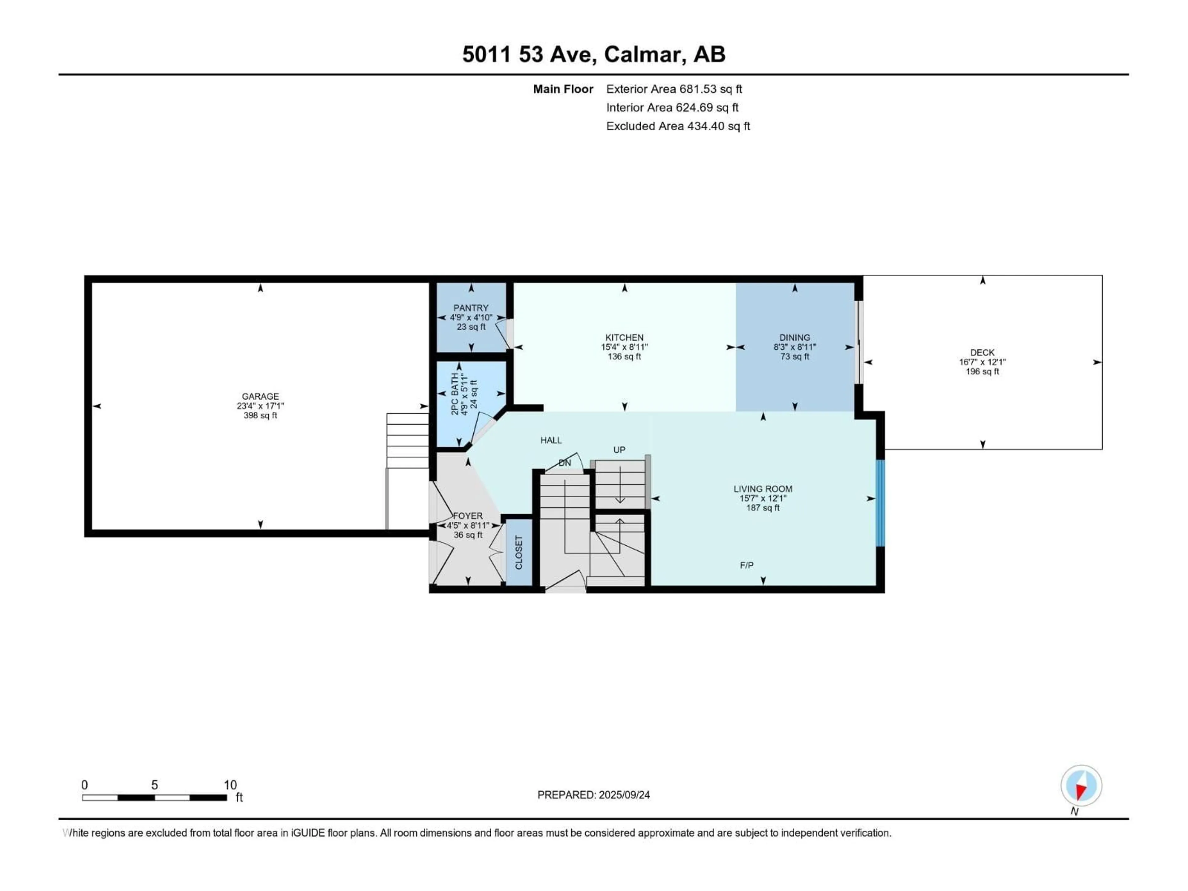 Floor plan for 5011 53 AV, Calmar Alberta T0C0V0