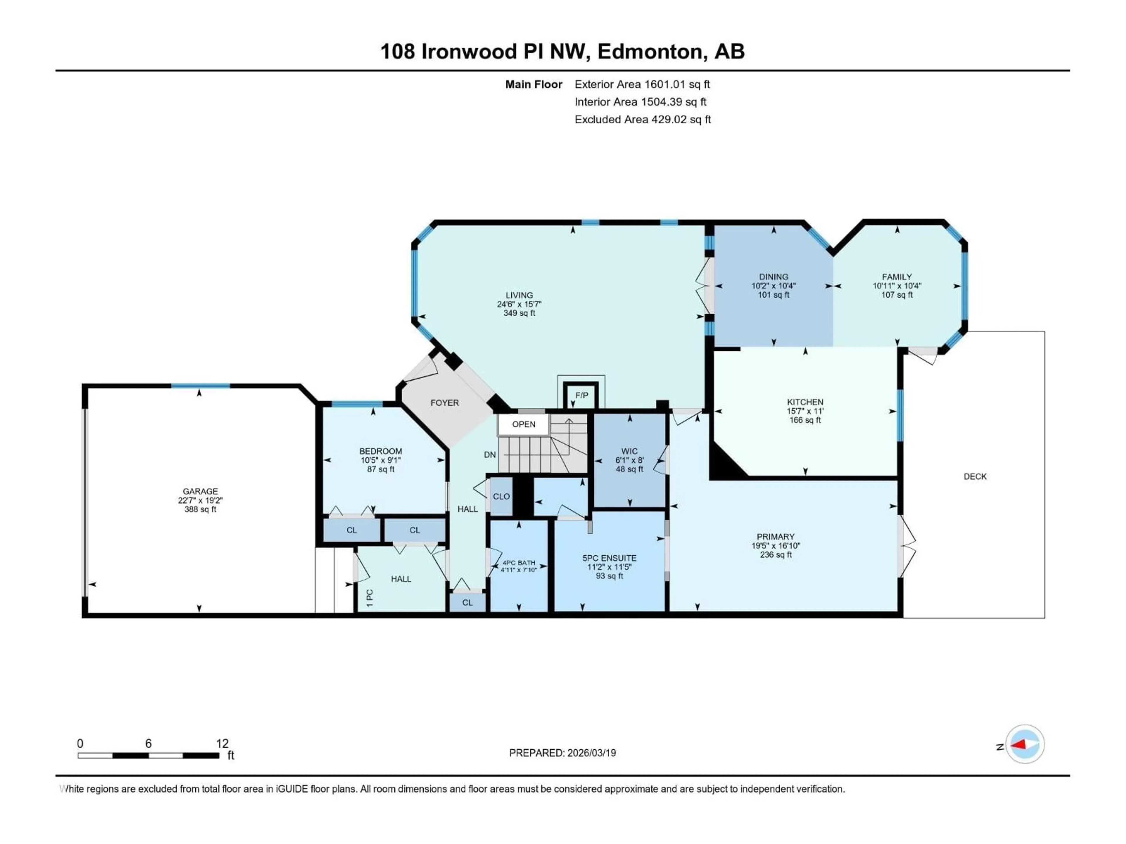 Floor plan for 108 IRONWOOD PL, Edmonton Alberta T6J6R4
