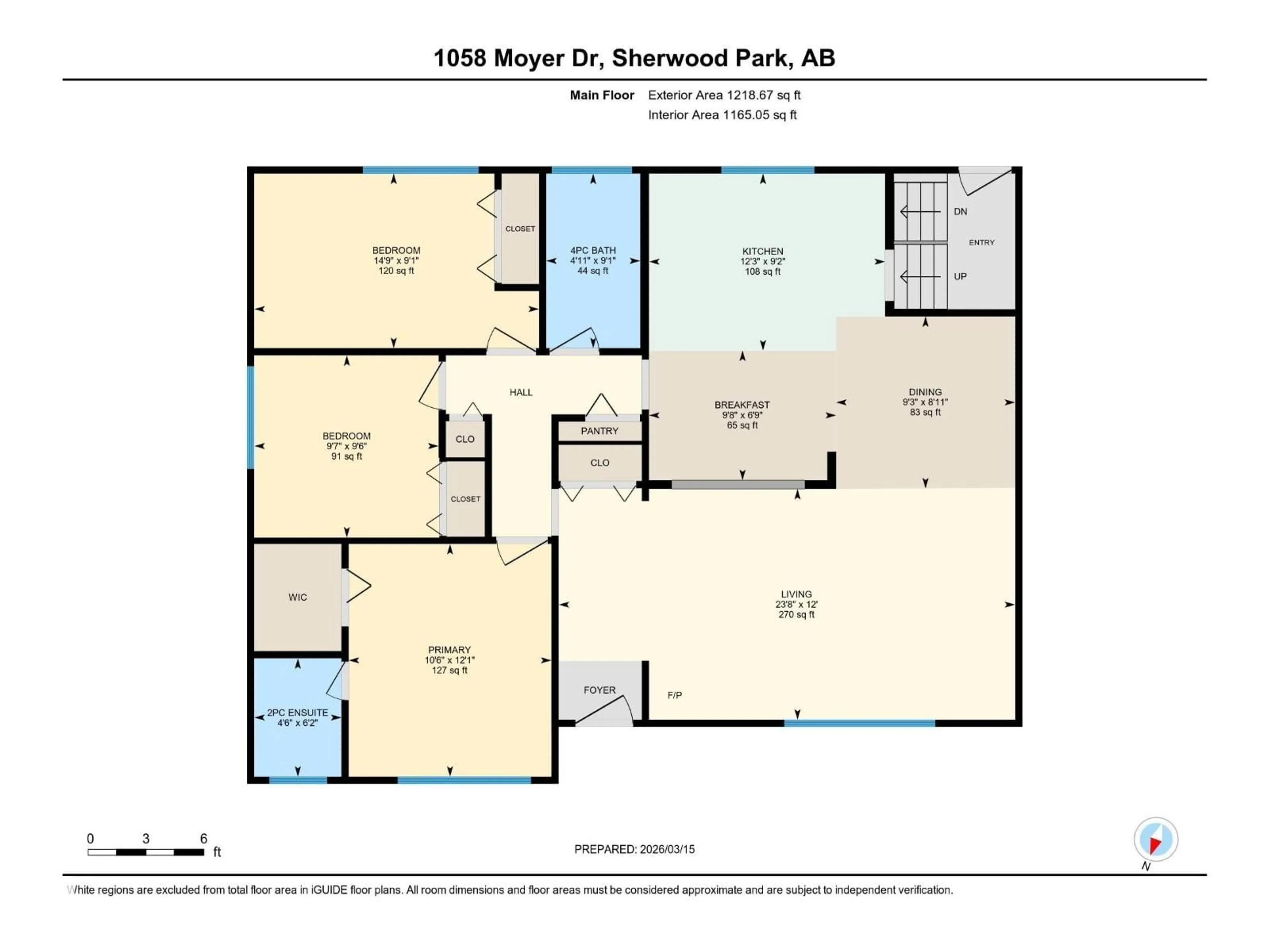 Floor plan for 1058 MOYER DR, Sherwood Park Alberta T8A1E6