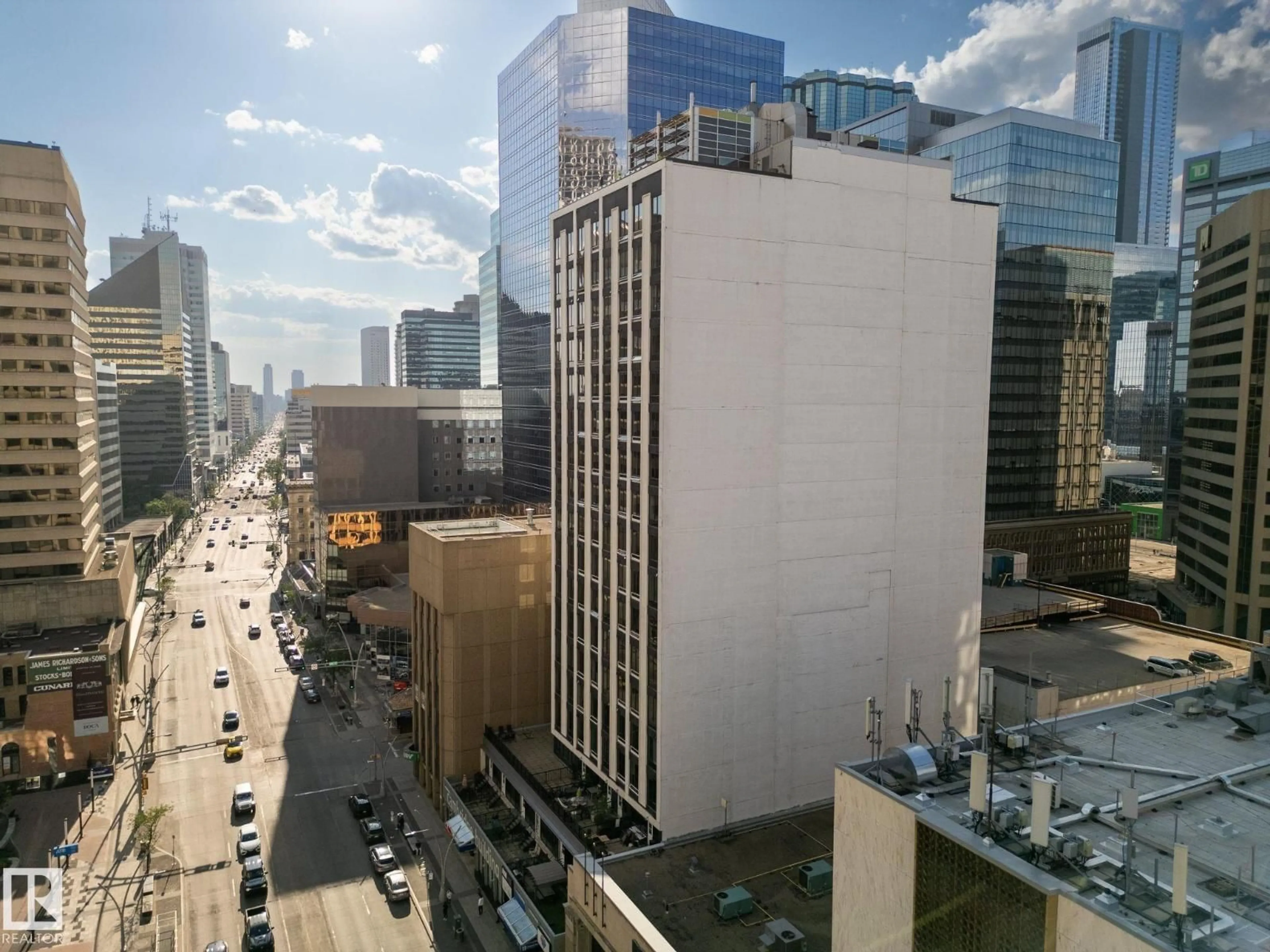 A pic from outside/outdoor area/front of a property/back of a property/a pic from drone, city buildings view from balcony for #1010 - 1010 JASPER AV, Edmonton Alberta T5J1R9