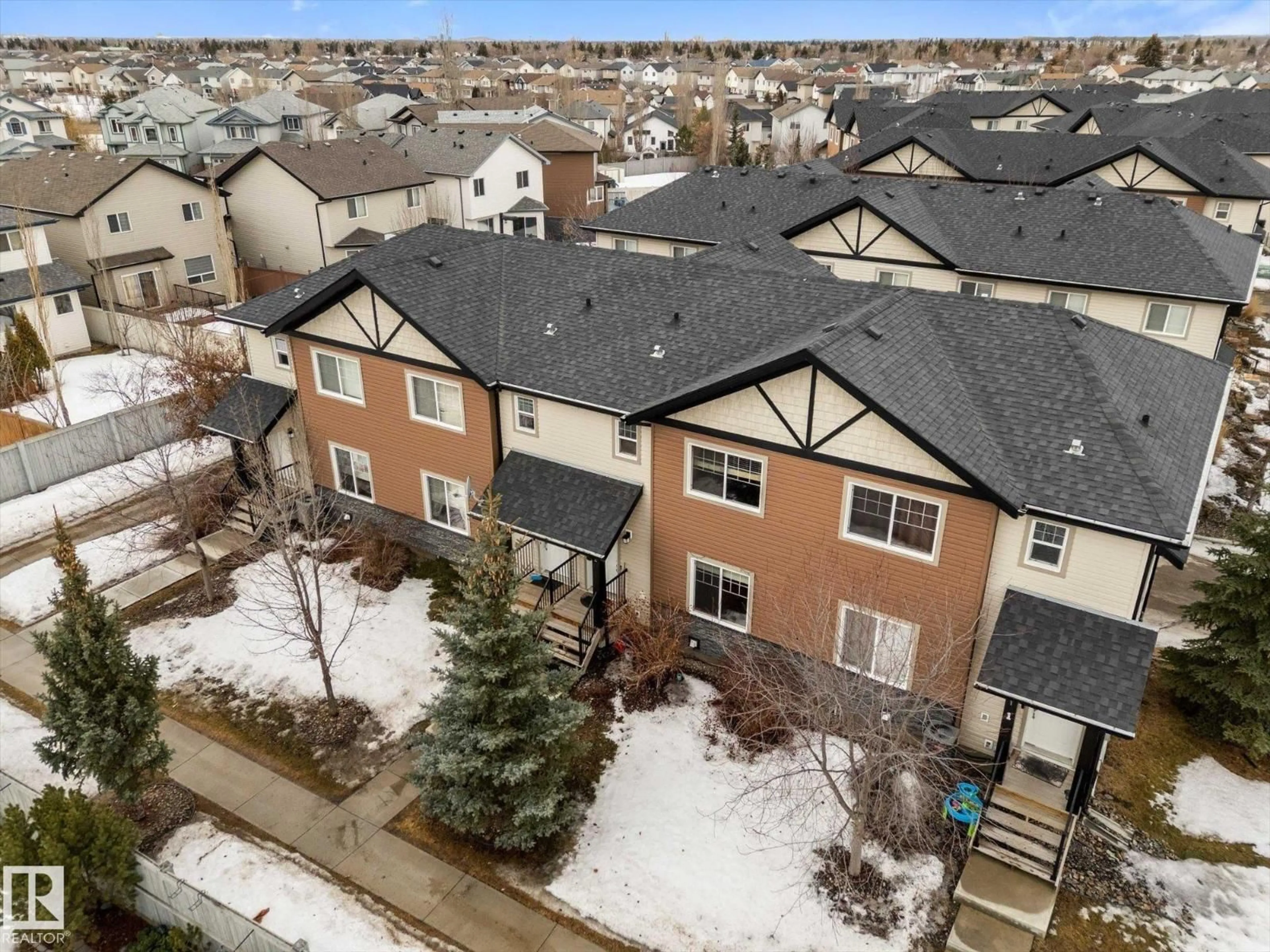 A pic from outside/outdoor area/front of a property/back of a property/a pic from drone, city buildings view from balcony for 2 - 8716 179 AV, Edmonton Alberta T5Z0J3
