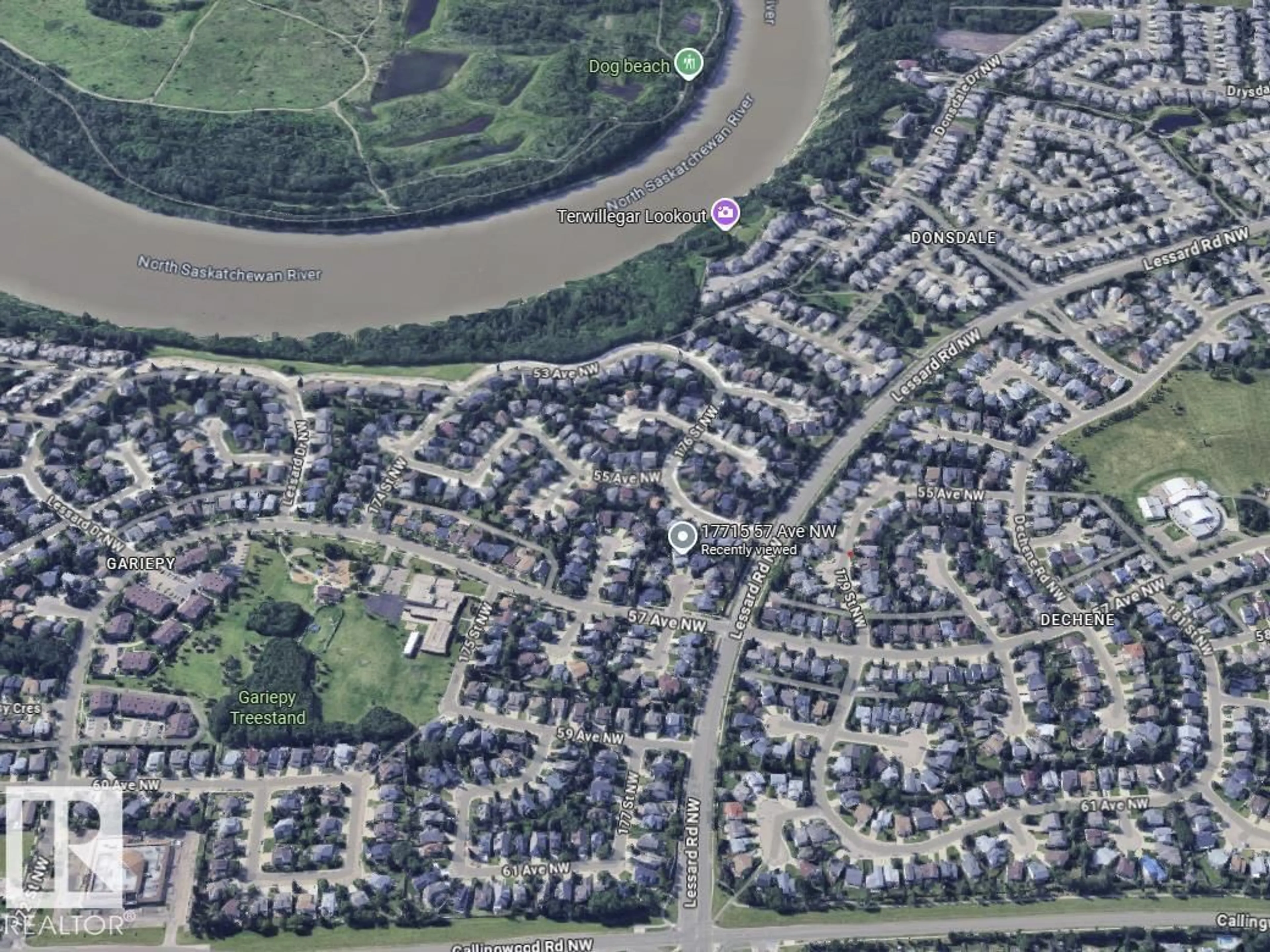 Picture of a map for 17715 57 AV NW, Edmonton Alberta T6M1E1