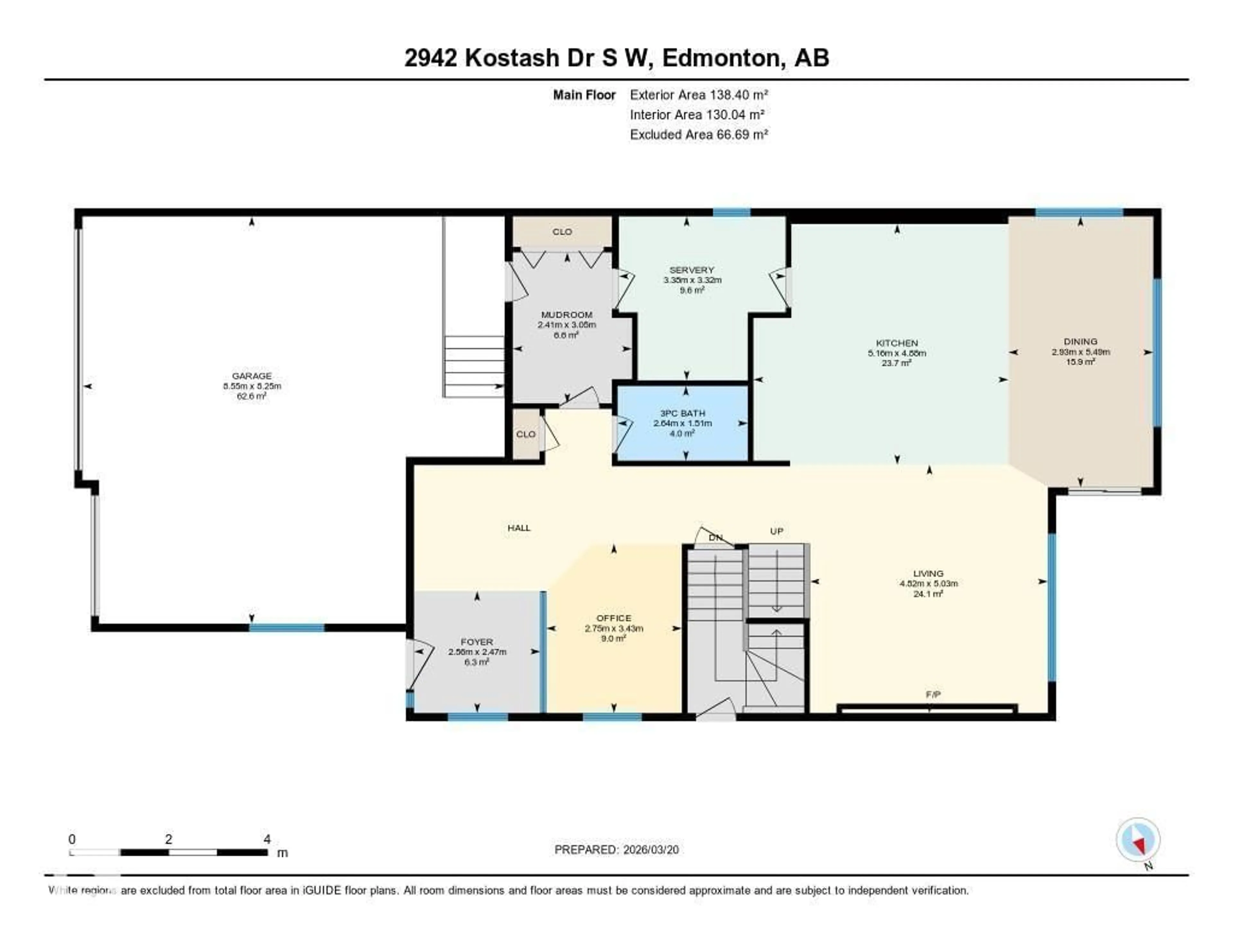 Floor plan for 2942 KOSTASH DR, Edmonton Alberta T6W3J8