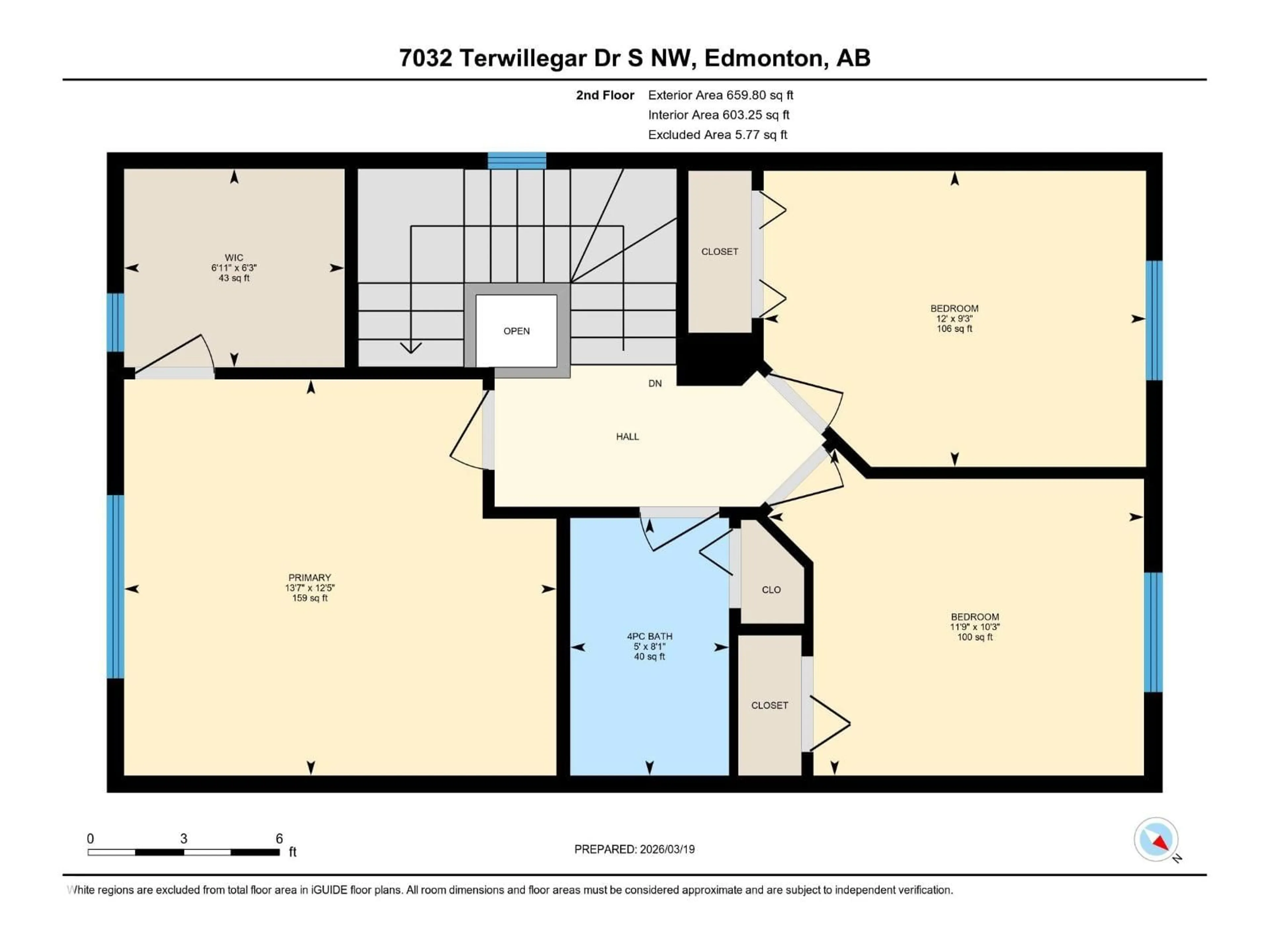 Floor plan for 7032 SOUTH TERWILLEGAR DR, Edmonton Alberta T6R3V7