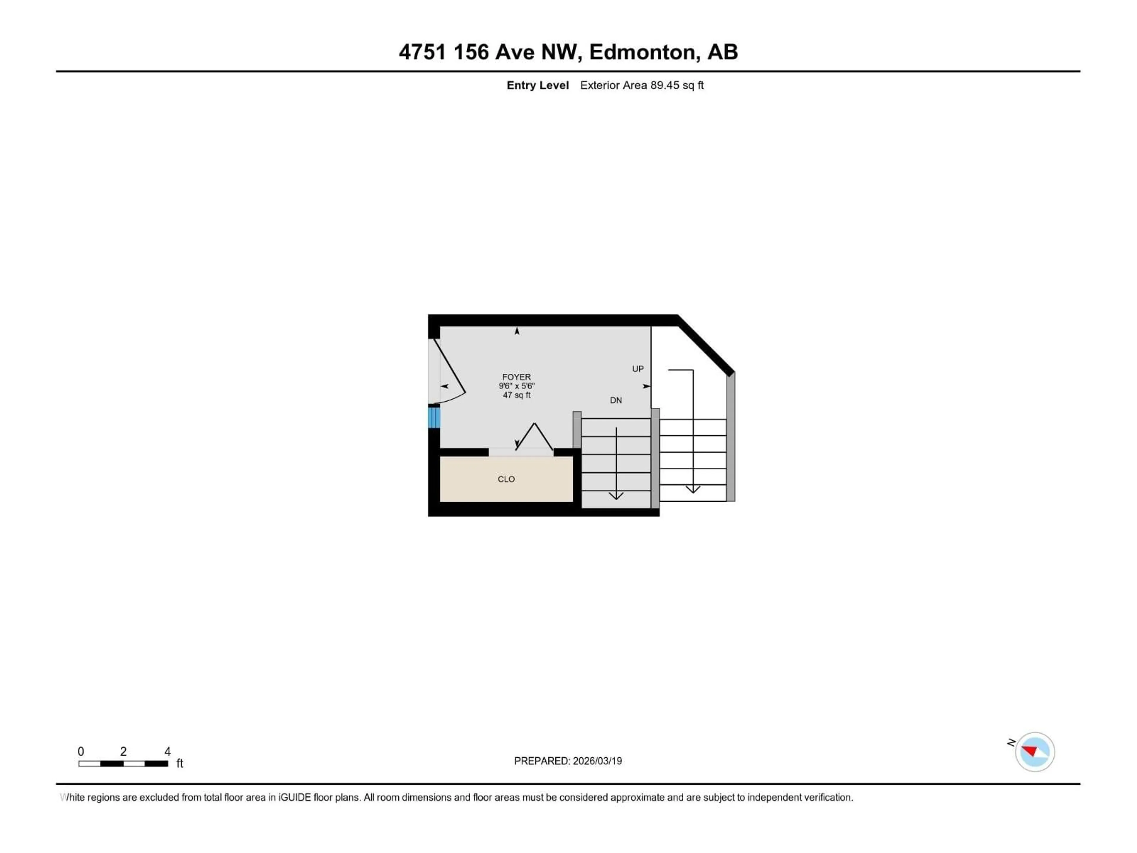 Floor plan for 4751 156 AV, Edmonton Alberta T5Y0B6