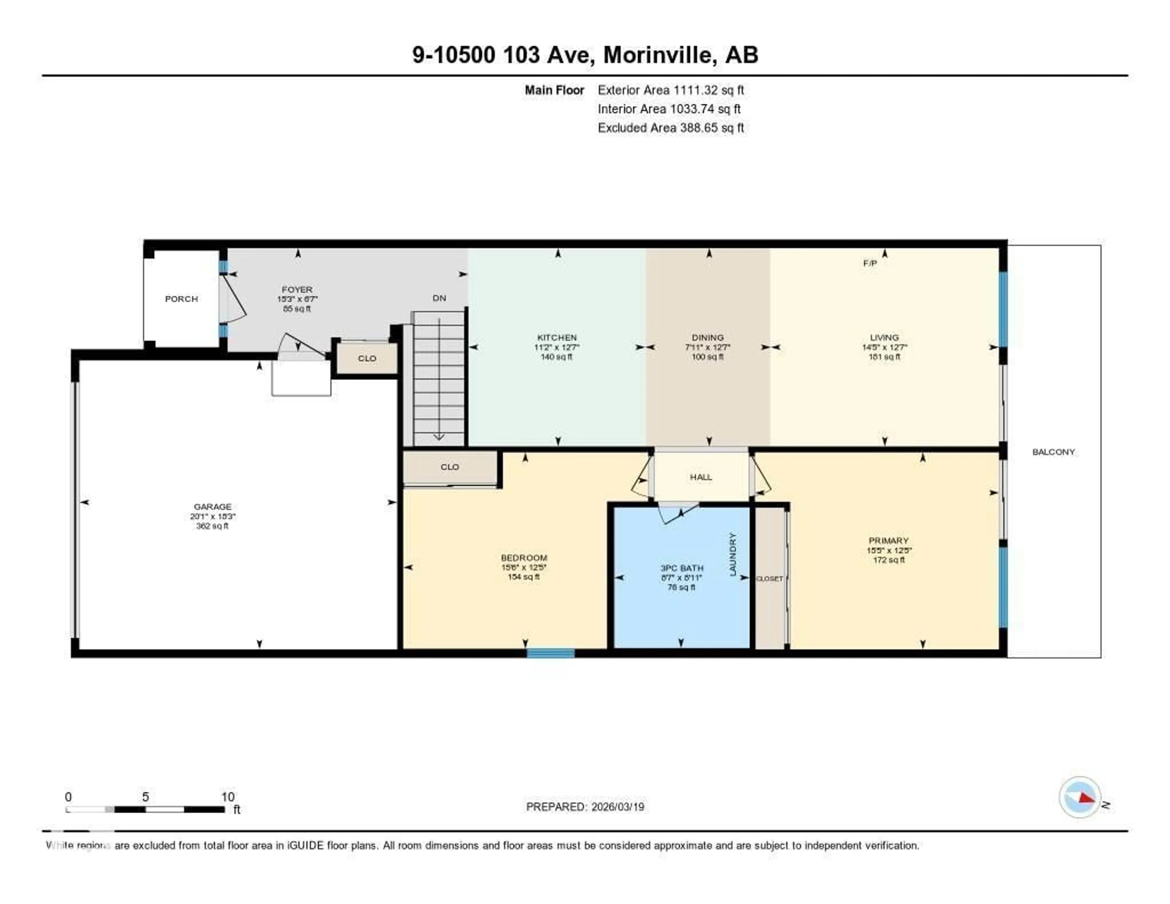 Floor plan for 9 - 10500 103 AV, Morinville Alberta T8R0E7