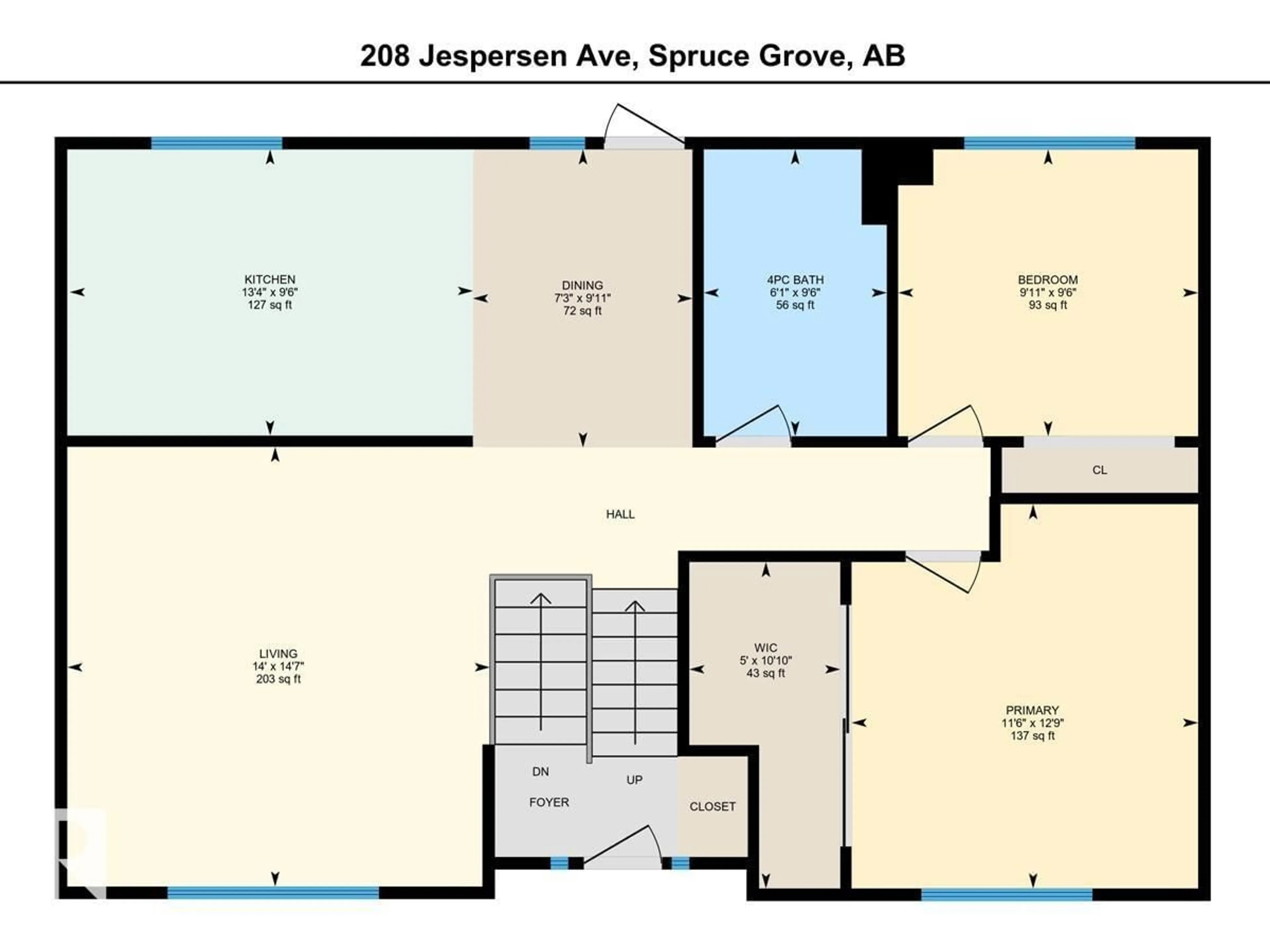 Floor plan for 208 JESPERSEN AV, Spruce Grove Alberta T7X2H9