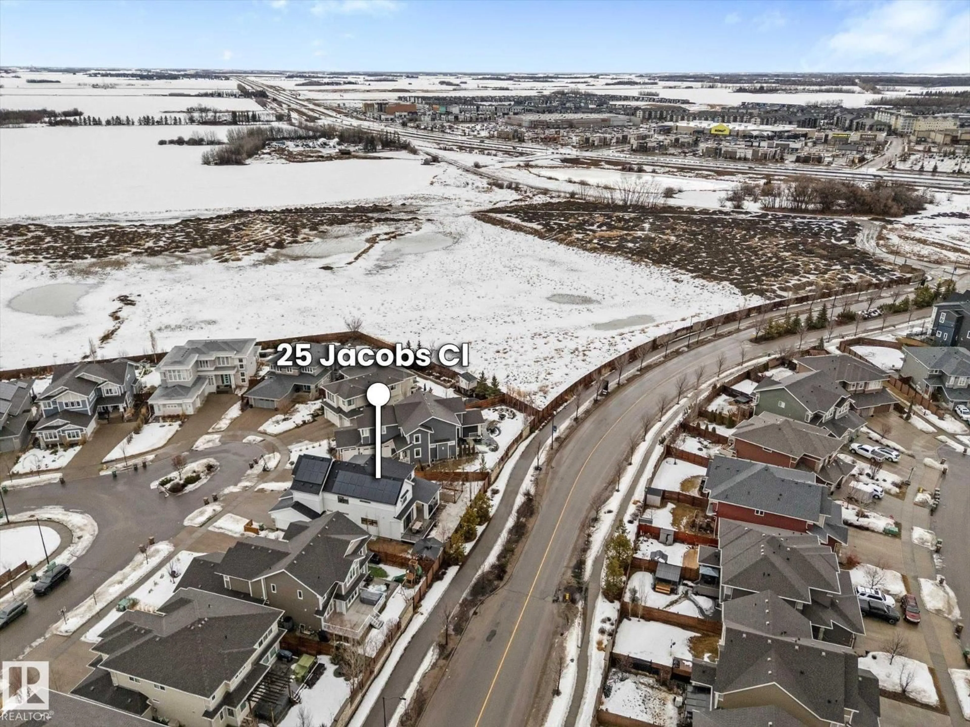 A pic from outside/outdoor area/front of a property/back of a property/a pic from drone, street for 25 JACOBS CL, St. Albert Alberta T8N7S4