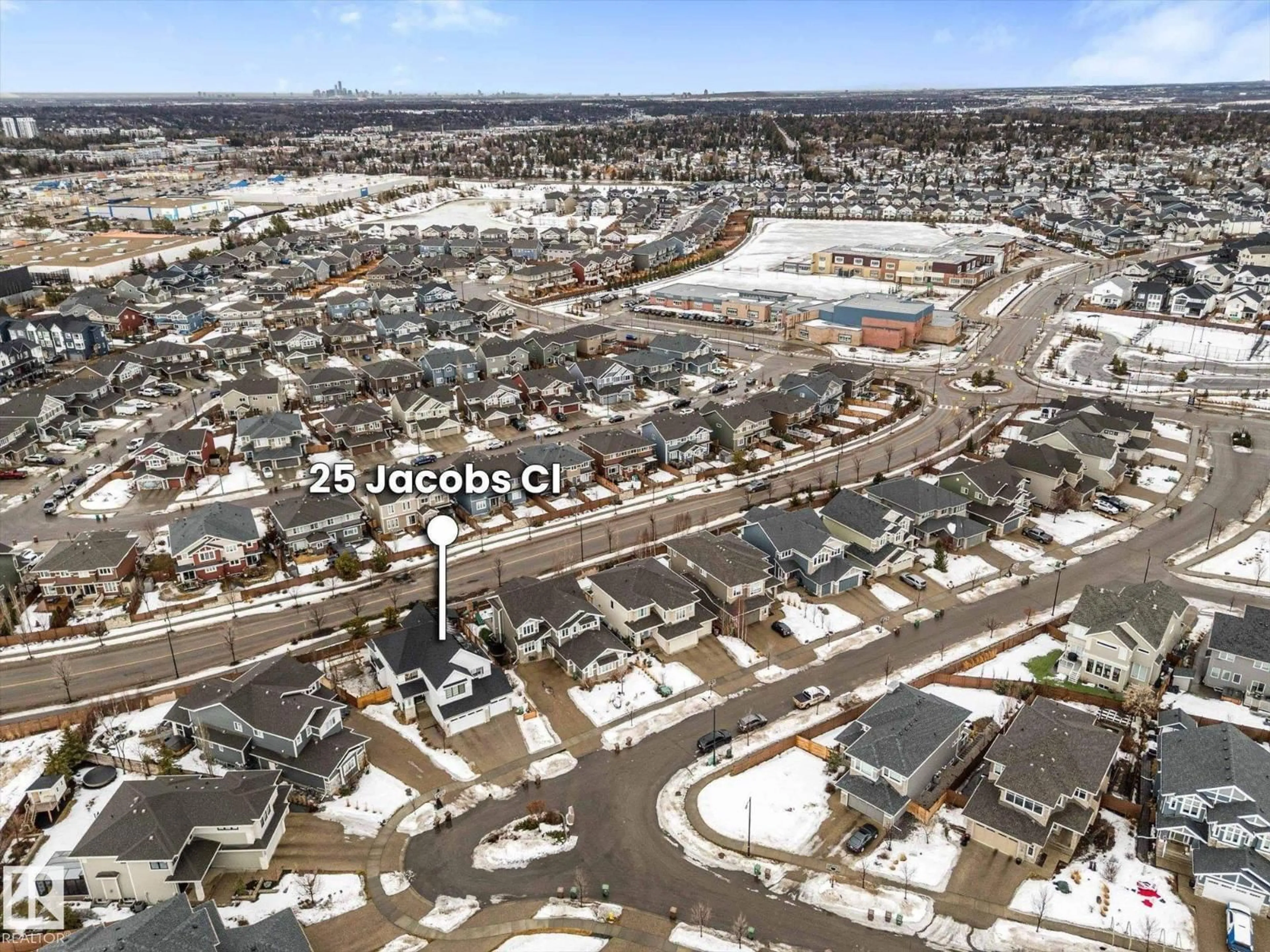 A pic from outside/outdoor area/front of a property/back of a property/a pic from drone, street for 25 JACOBS CL, St. Albert Alberta T8N7S4