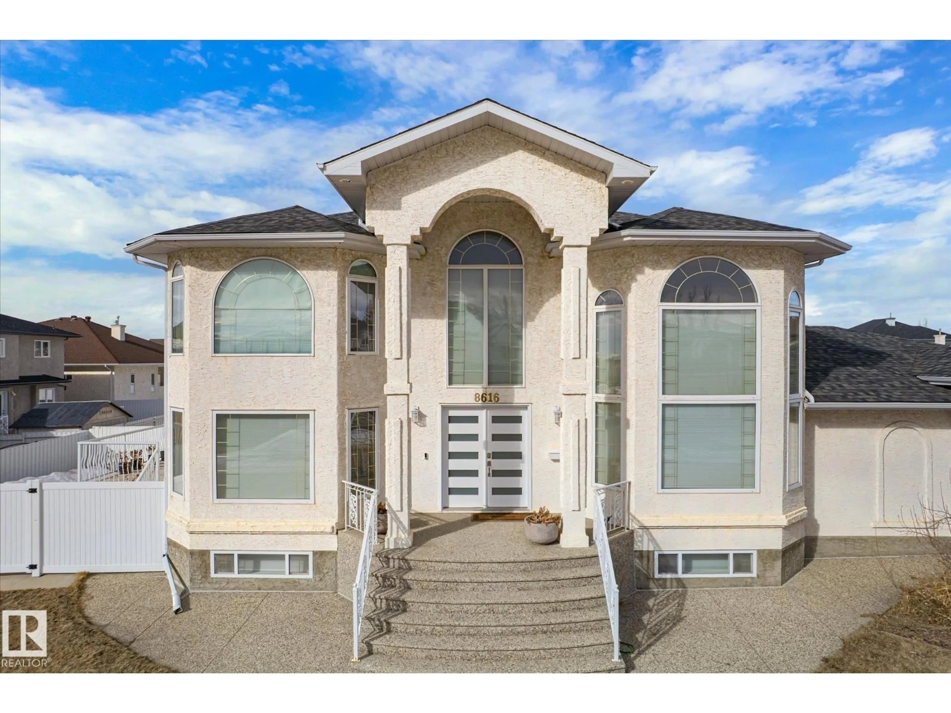 Home with vinyl exterior material, street for 8616 159A AV, Edmonton Alberta T5Z3E8