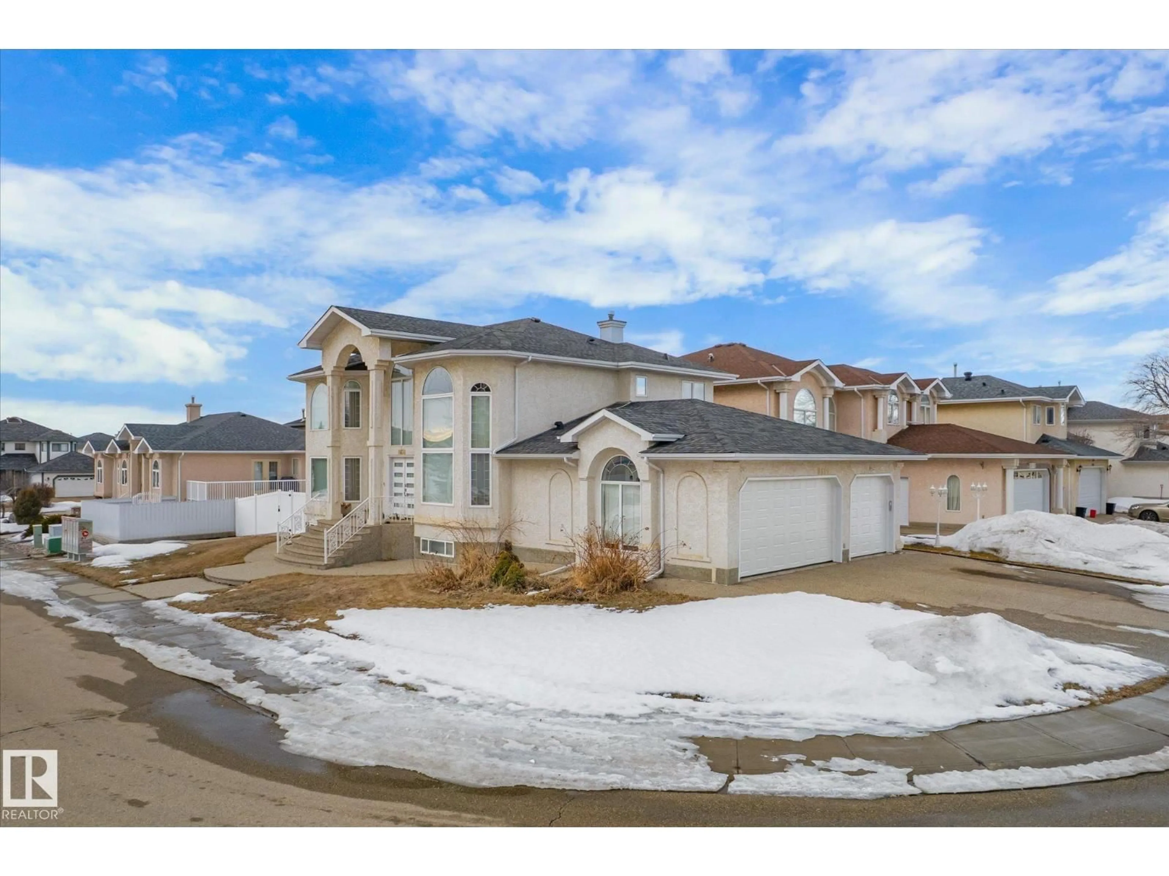 A pic from outside/outdoor area/front of a property/back of a property/a pic from drone, street for 8616 159A AV, Edmonton Alberta T5Z3E8