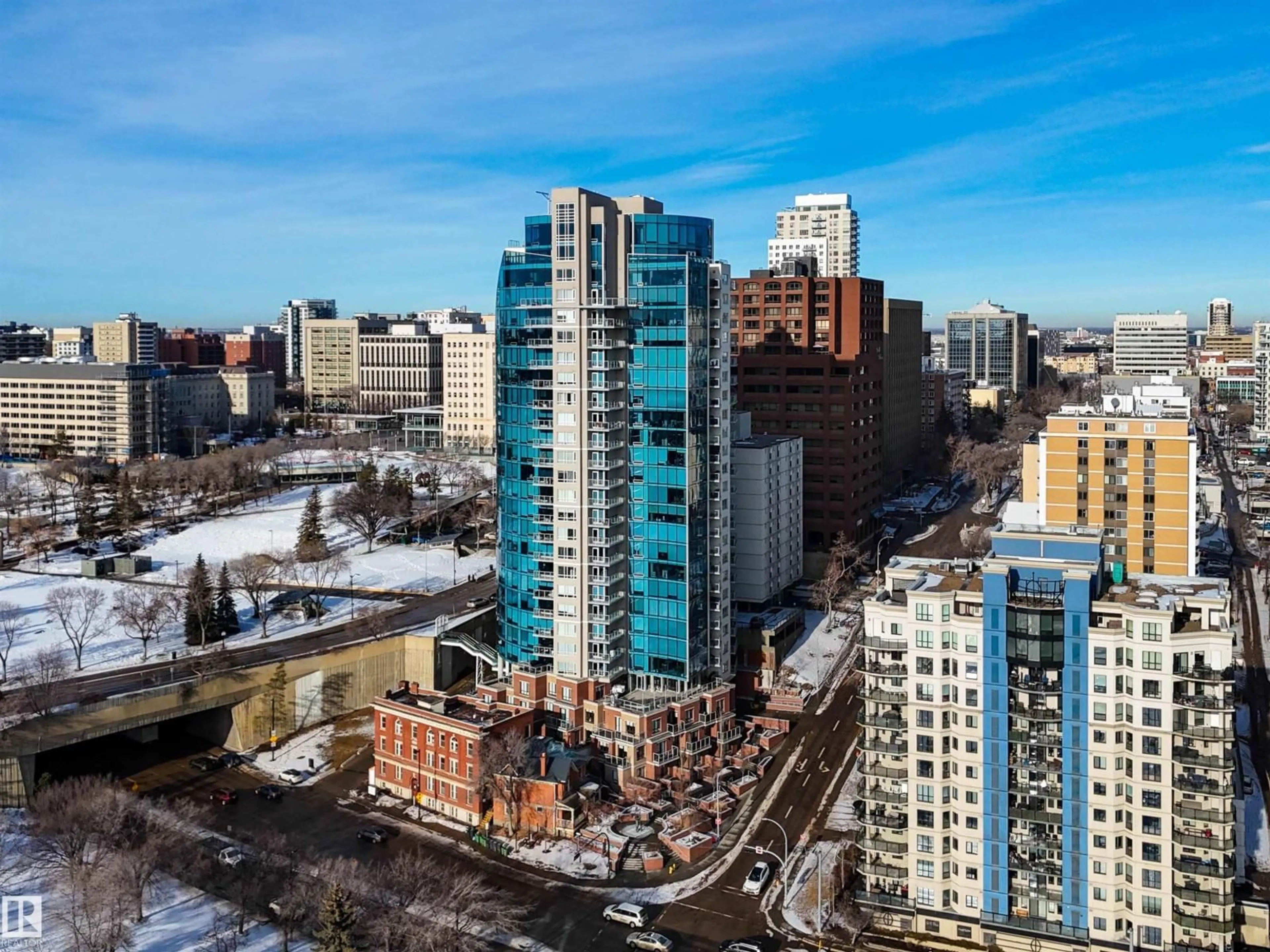 A pic from outside/outdoor area/front of a property/back of a property/a pic from drone, city buildings view from balcony for 2504 106 ST, Edmonton Alberta T8N0K8